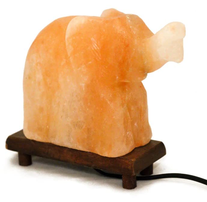 Himalayan Salt Lamp Large Elephant Shape - 9 Inch, 5.75 lbs Natural Pink Salt Night Light for Desk, Bedside Table, Office Decor | Creates Relaxing Ambiance for Meditation, Yoga & Stress Relief