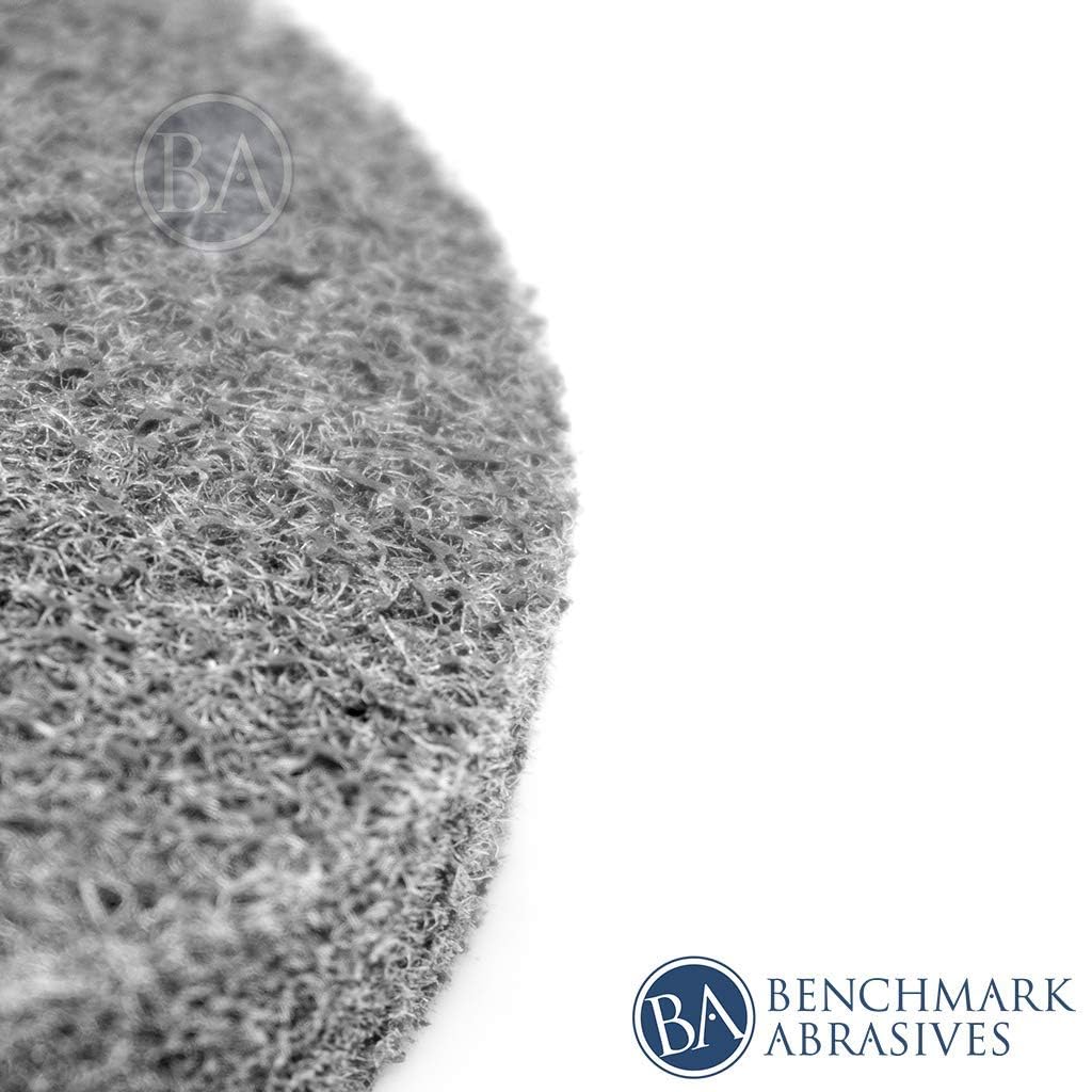 Benchmark Abrasives 3 Inch Quick Change Sanding Discs - Silicon Carbide Surface Prep Wheels for Drill & Die Grinder - Paint Stripping & Removal - 5 Pack (Grey) - Perfect for Woodworking, Metal Polishing & Automotive Restoration