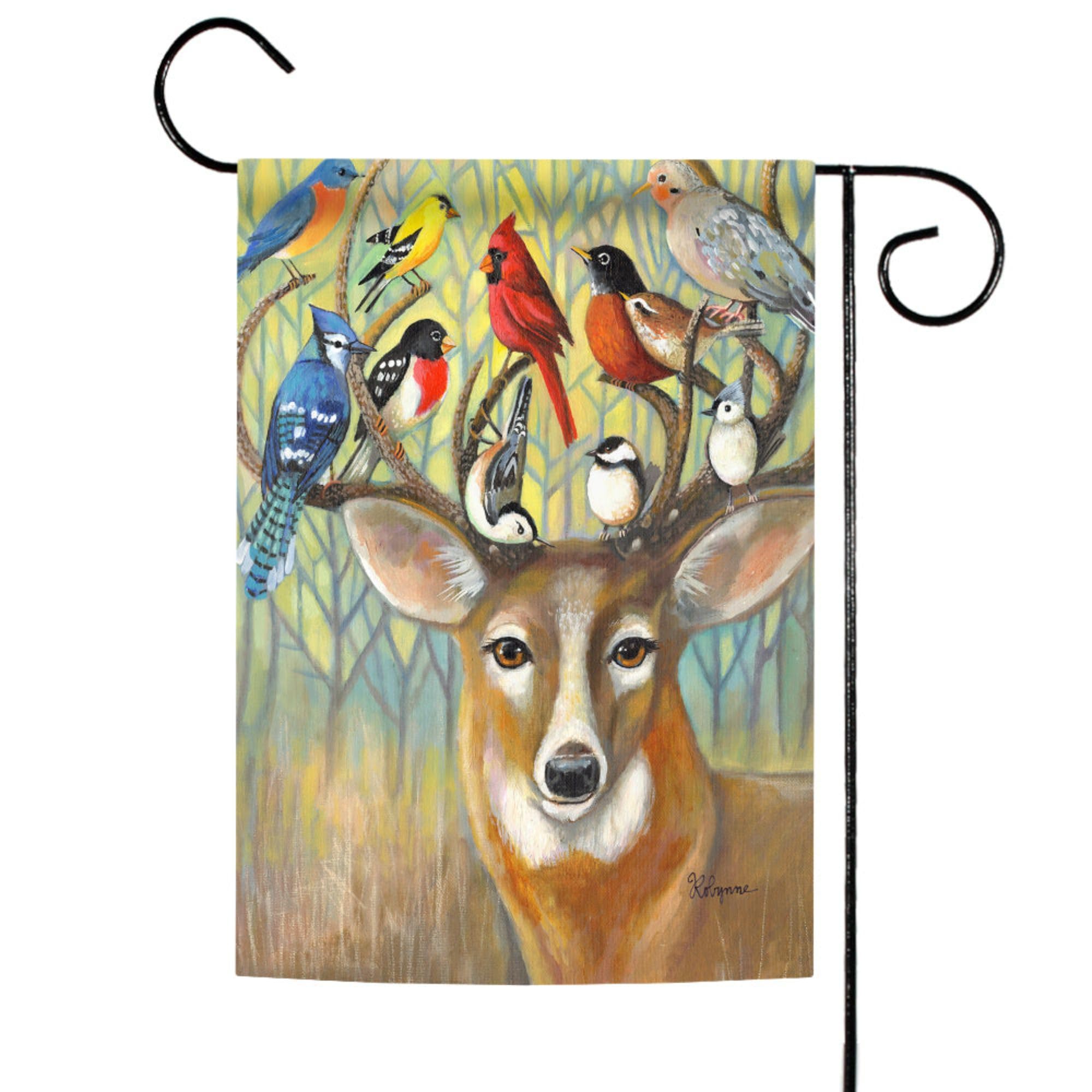 Toland Home Garden 12x18 Inch Double Sided Deer Garden Flag - Nature's Greeting Outdoor Yard Decoration for House, Patio & Seasonal Displays