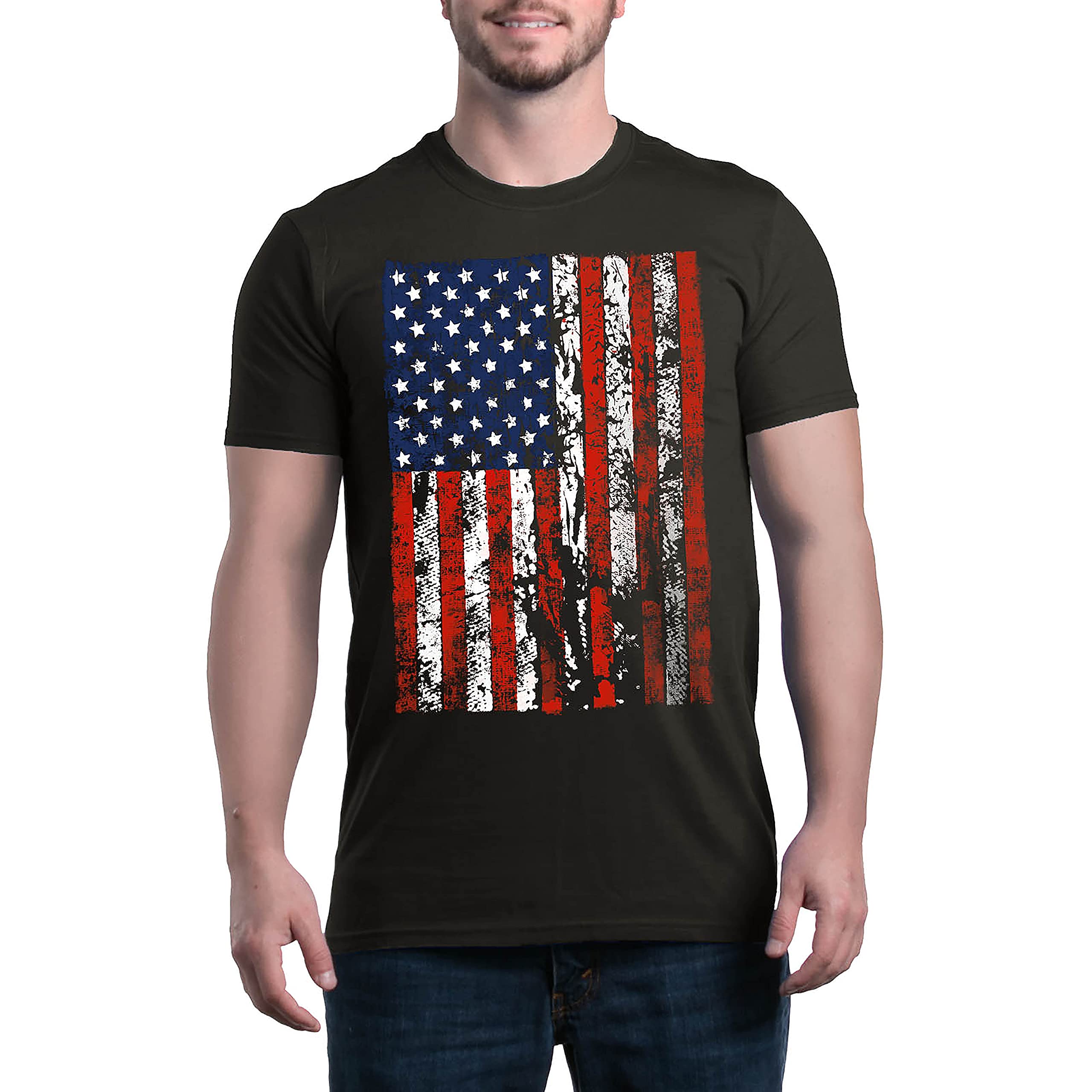USA Flag T-Shirt - Patriotic American Flag Graphic Tee for Men & Women - Perfect for 4th of July, Memorial Day & Veterans Day Celebrations