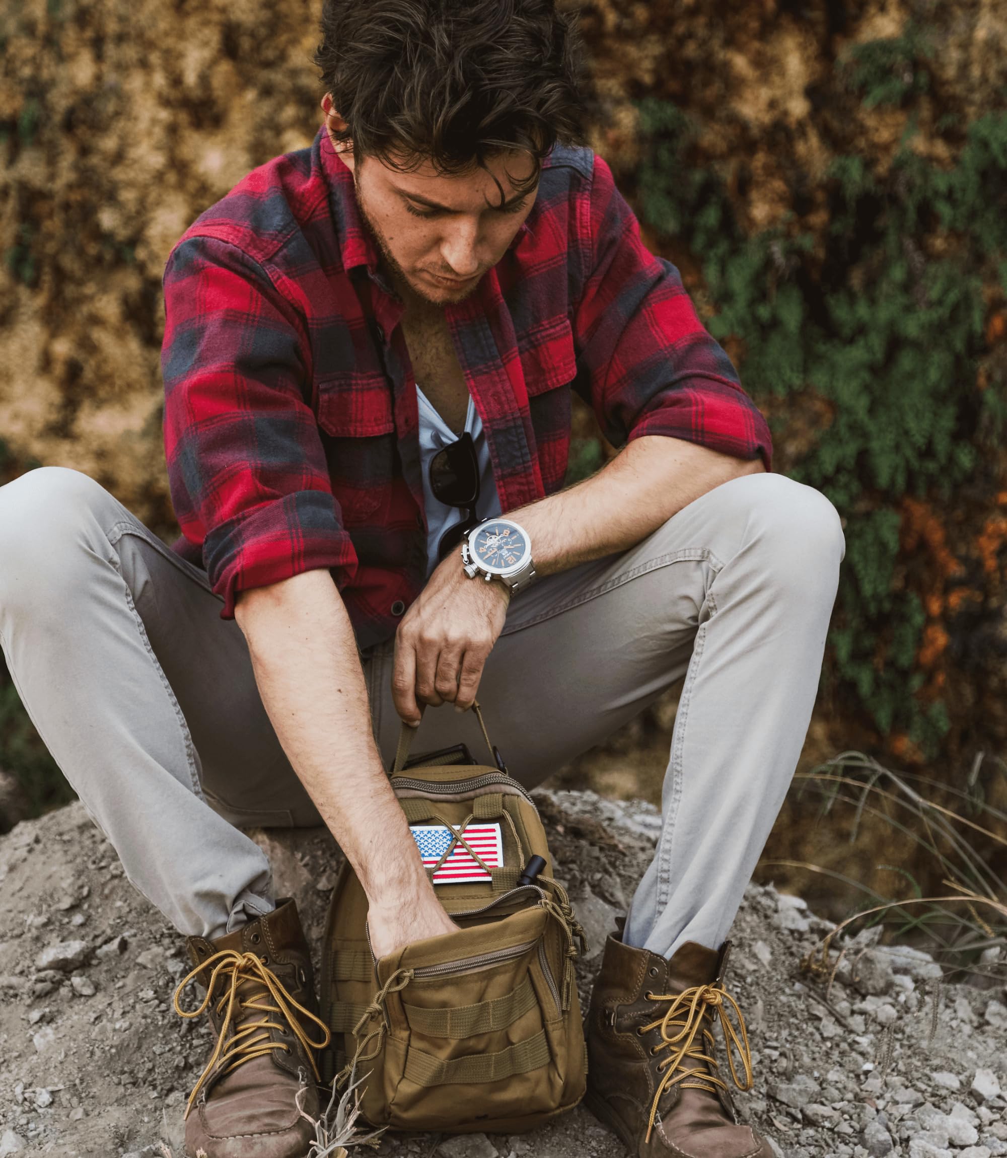 Tactical Military Sling Backpack - Molle Outdoor Daypack with Adjustable Shoulder Strap - ACU Digital Camo - Perfect for Hiking, Camping & Airsoft Games