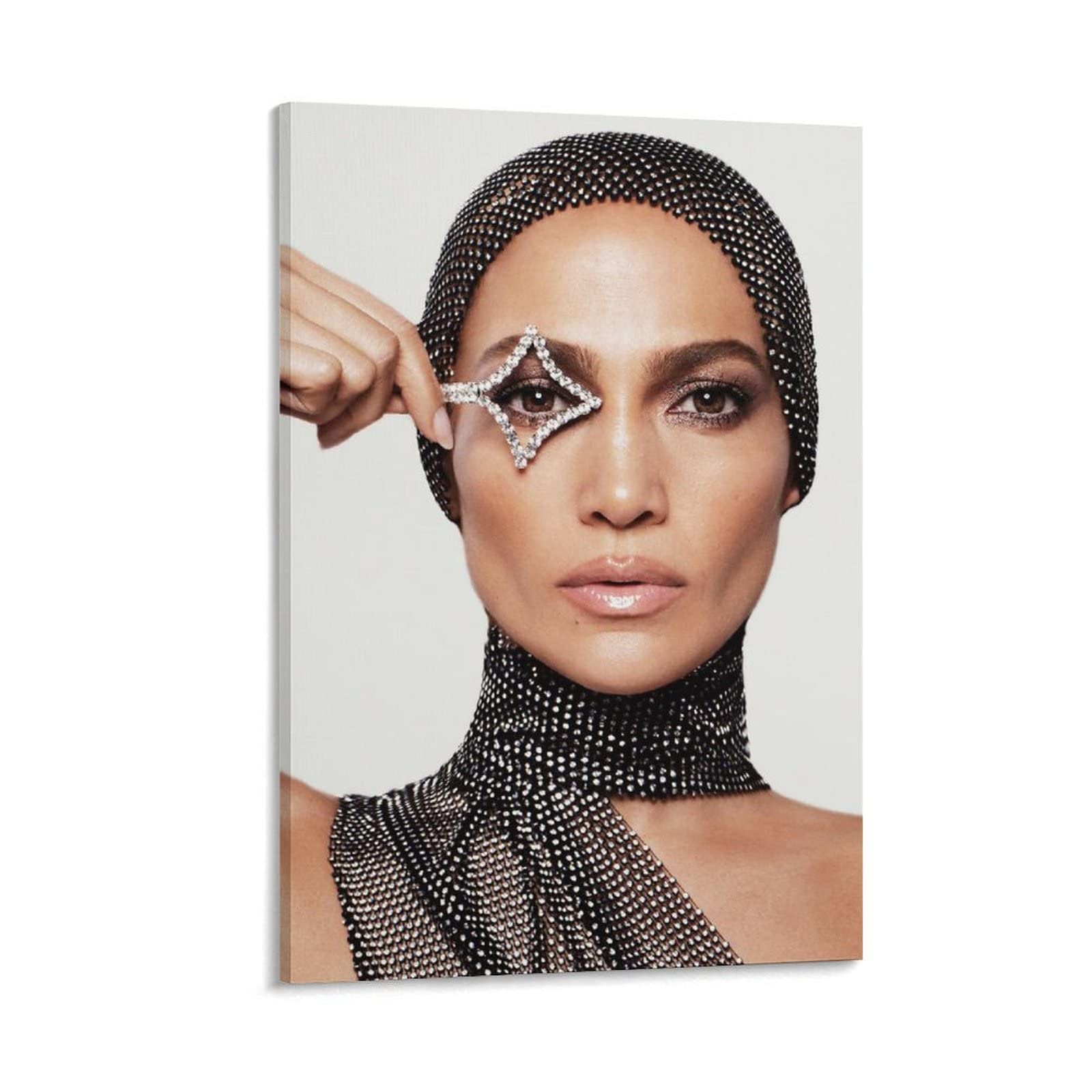Jennifer Lopez Famous Singer Art Poster - 24x36 Inch (60x90cm) Canvas Wall Art Print, Modern Home Decor for Living Room, Bedroom, Office - Perfect Gift for Music Fans & JLo Lovers