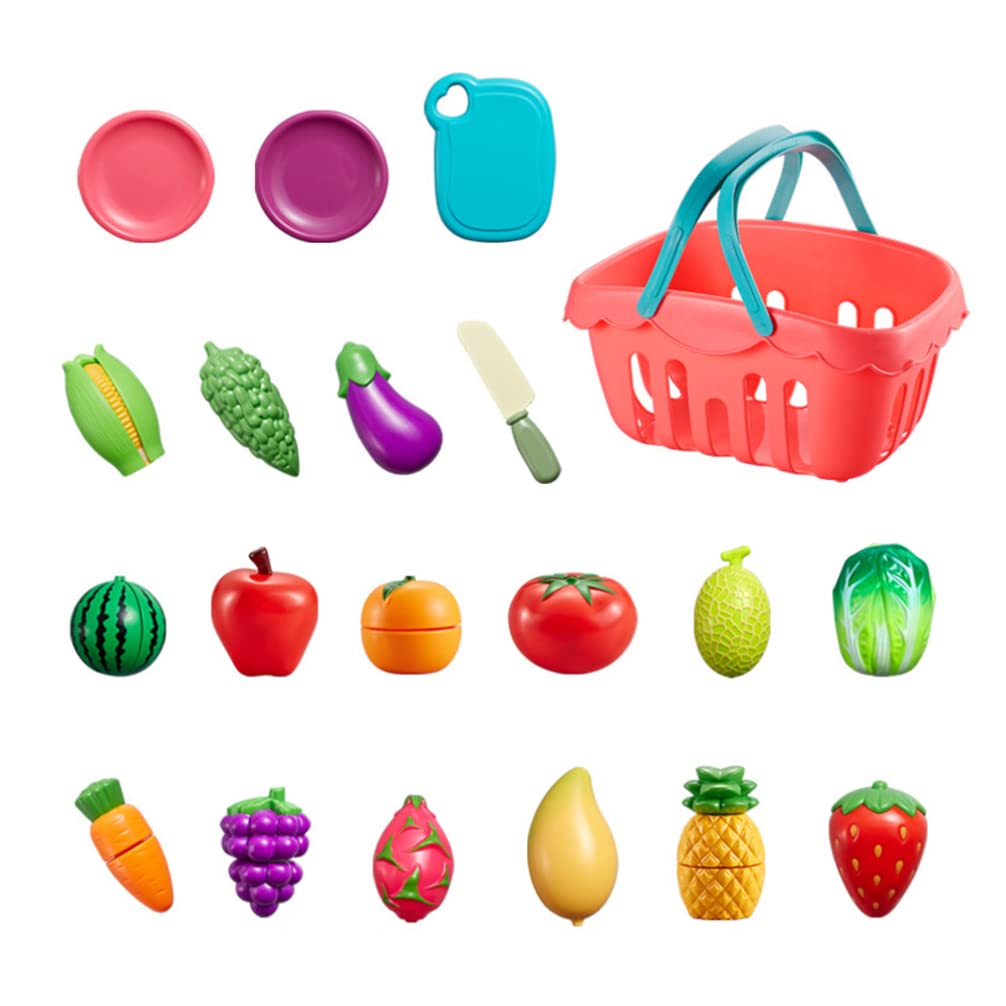 1 Set Play House Toy Cutting Fruit Vegetable Toy for Kids - Pretend Play Kitchen Set with Realistic Fruits & Vegetables - Perfect for Role Play, Learning & Fun at Home or Preschool