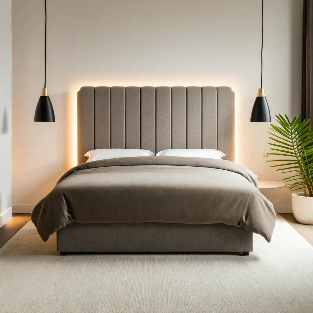 Waterproof Fabric Bed Frame - Linderes Queen Size Platform Bed with Sturdy Metal Legs, Easy Assembly for Bedroom, Guest Room & Dormitory