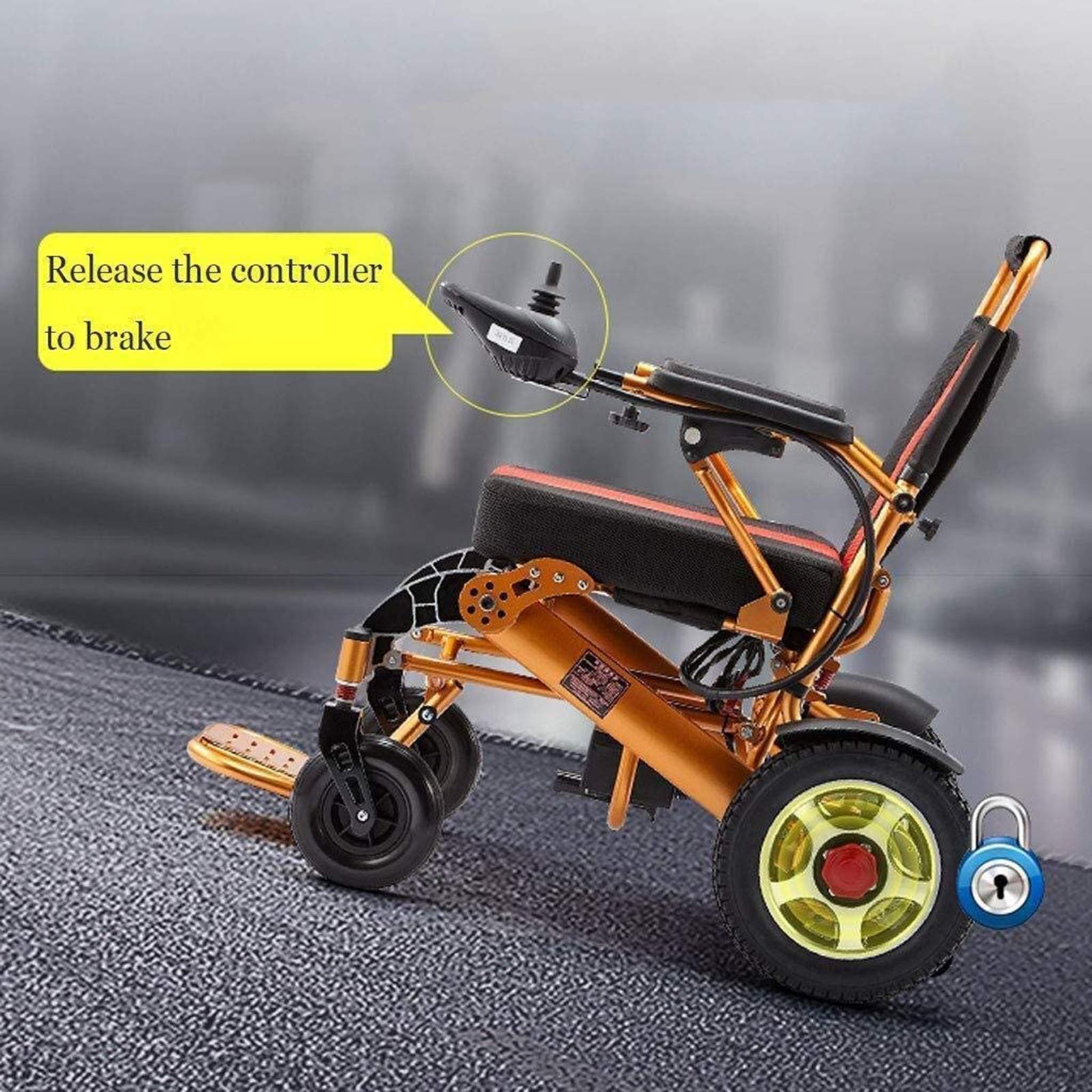 Folding Electric Wheelchair - All-Terrain Lightweight Motorized Scooter with 12A Aluminum Lithium Battery (15 km Range) - Ideal for Indoor/Outdoor Mobility, Travel & Daily Commute