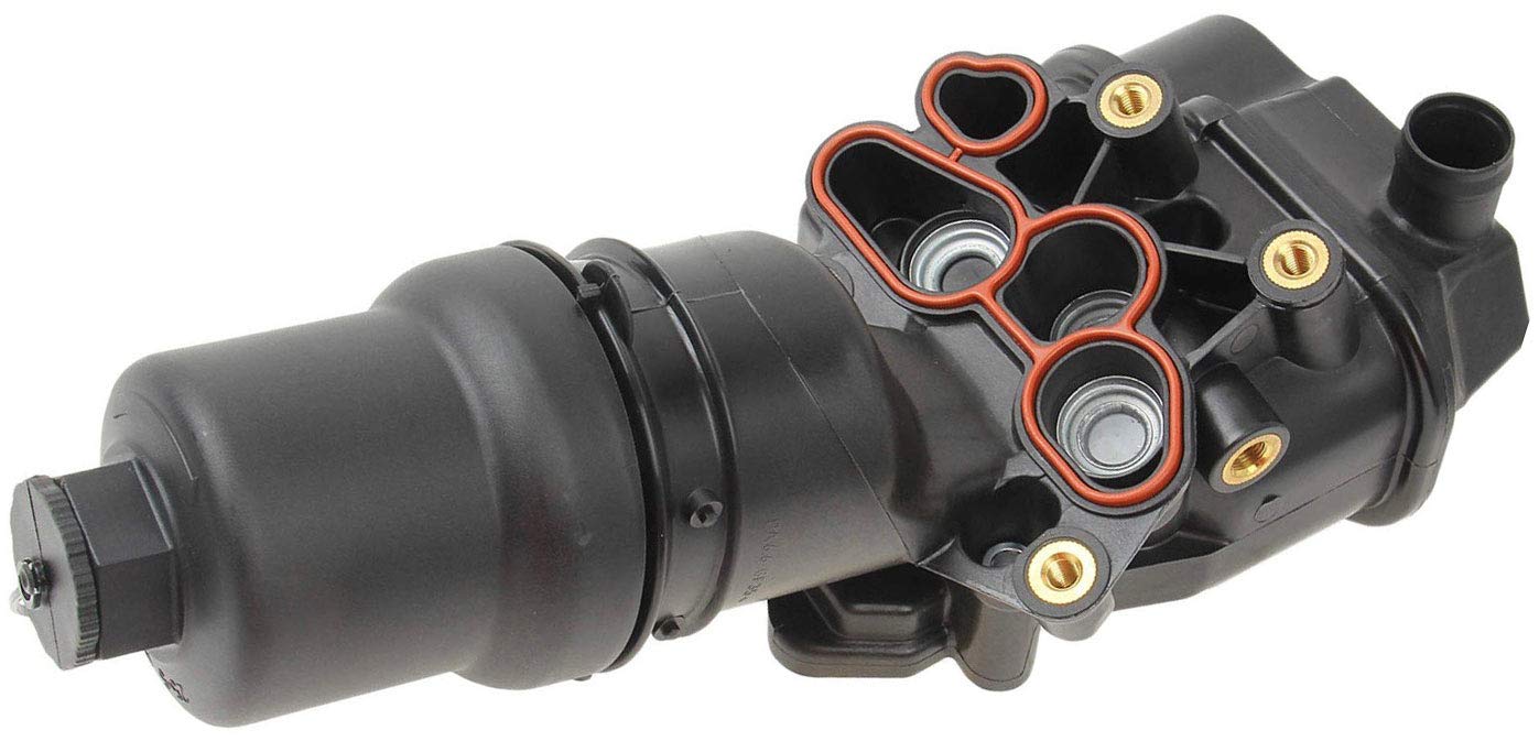 APDTY 141751 Oil Filter Cap & Housing Assembly with Filter & O-Ring Gaskets - Compatible with Select Vehicle Models for Easy Oil Change Maintenance