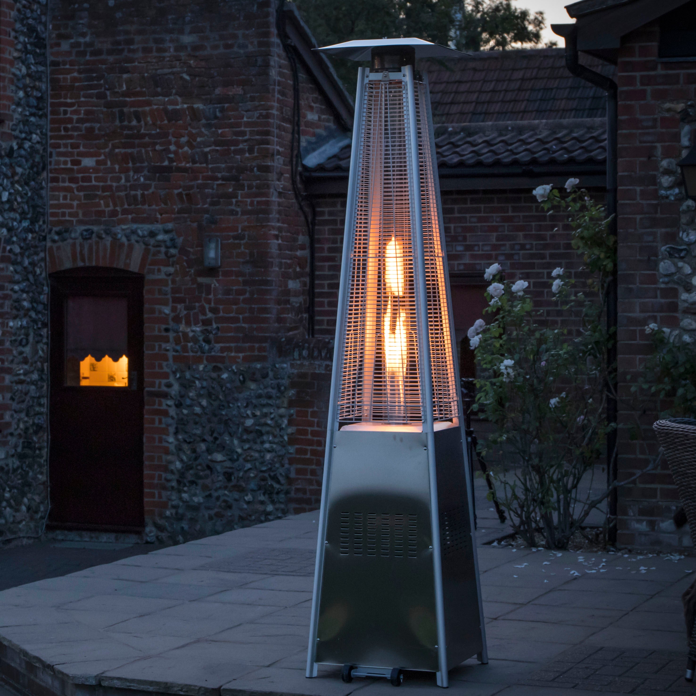 Pyramid Gas Patio Heater 13kW Stainless Steel Outdoor Heater - Perfect for Backyard, Deck, Garden & Restaurant Heating