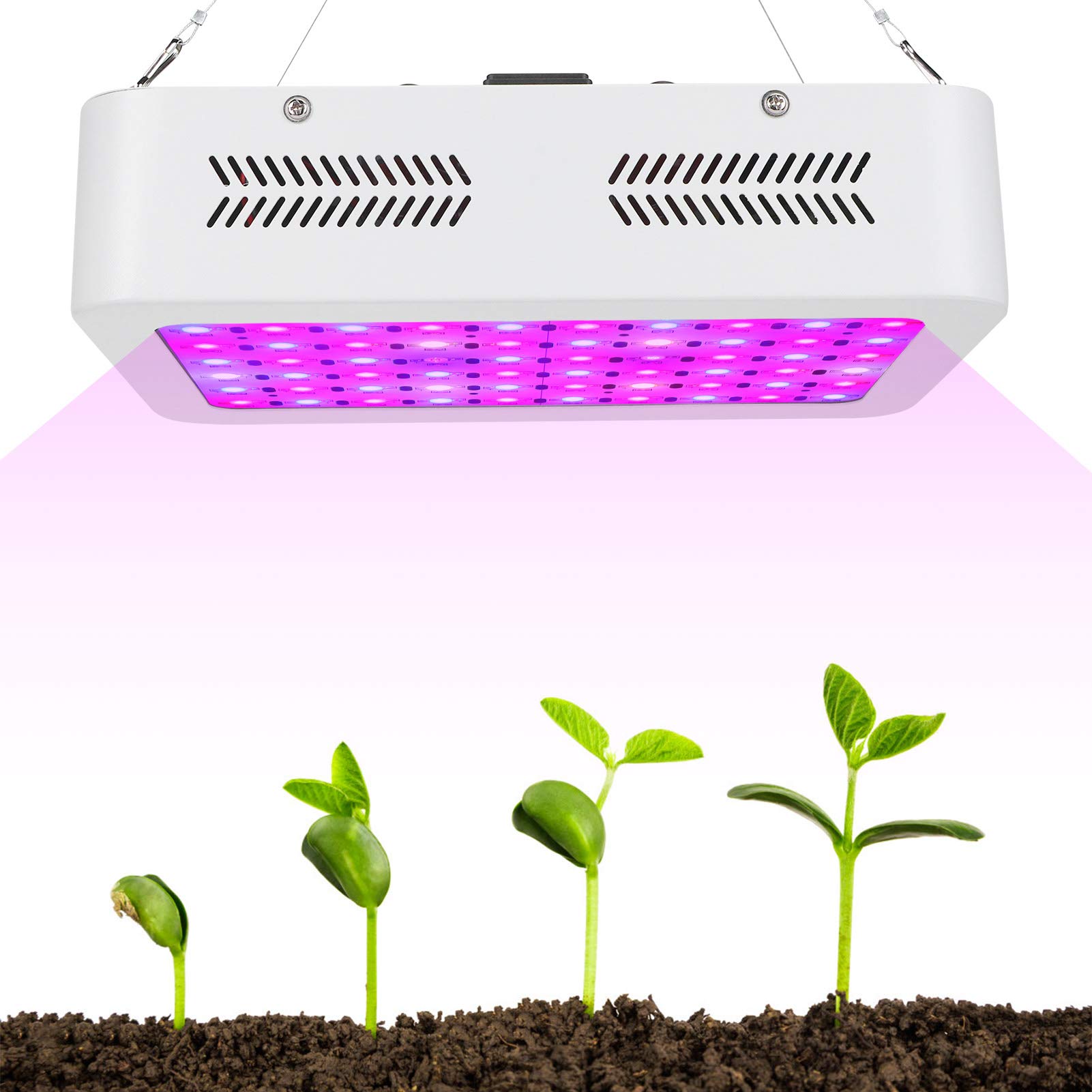 600W Full Spectrum LED Plant Grow Light for Indoor Plants - Greenhouse Seedling Veg & Bloom Growth Lamp 85-265V - Perfect for Hydroponics, Home Gardening, and Indoor Farming (US)