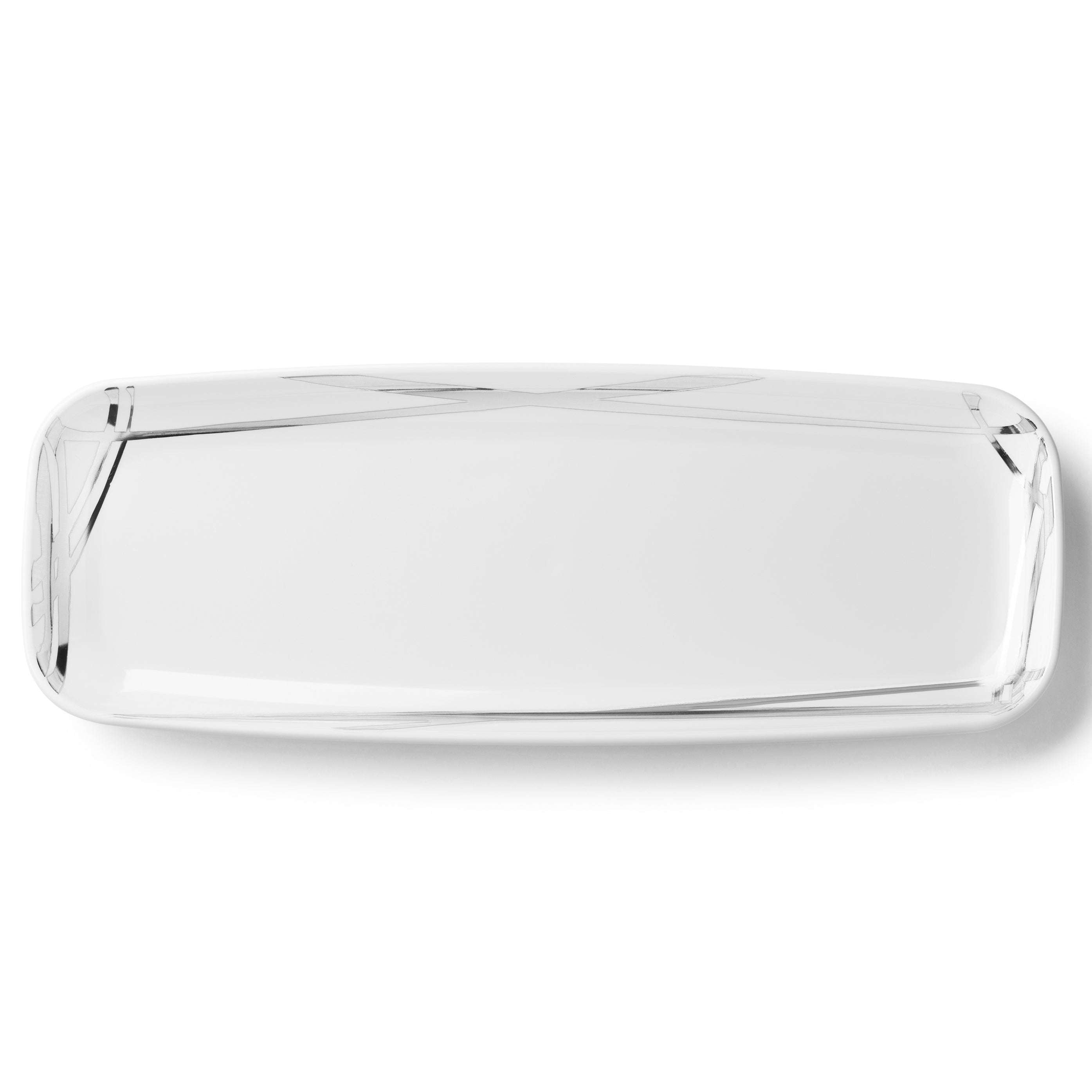 Twist White and Silver Oval Serving Dish - 2 Pack Set for Elegant Dinner Parties, Buffets, and Holiday Entertaining