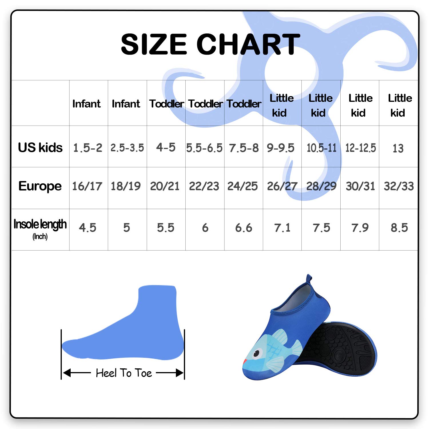 Kkomforme Kids Water Shoes - Non-Slip Quick Dry Beach Swim Shoes for Boys & Girls | Toddler Aqua Socks for Pool, Ocean & Outdoor Activities