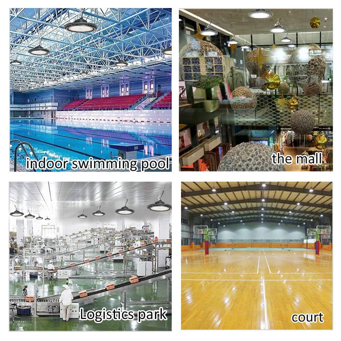 14.6 Inch 150W LED High Bay Light - 6500K Daylight White, Industrial & Warehouse Lighting for Shops, Garages, Factories - Energy Efficient Shop Lights for Commercial & Industrial Use