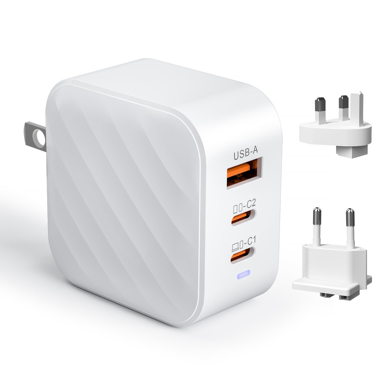 SOARUN 65W GaN Fast Charger with 3 Ports - USB C Super Fast Wall Charger for iPhone 15/14/Pro/Max, Galaxy S23/S22, Dell XPS 13, iPad, MacBook & More - Perfect for Travel, Office & Home Charging