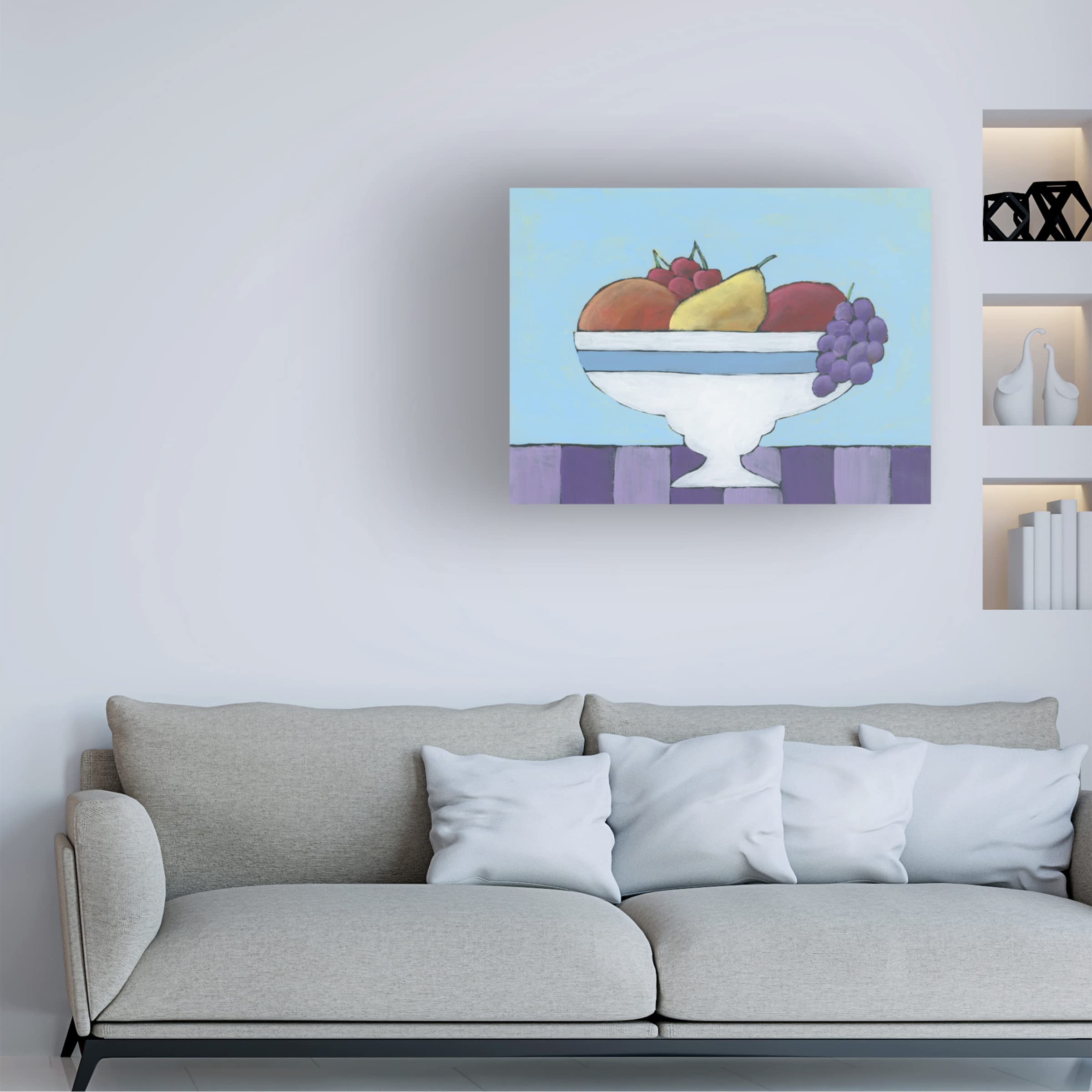 Regina Moore 'White Fruit Bowl II' Canvas Wall Art - Modern Home Decor for Living Room, Dining Room & Kitchen - High-Quality Fine Art Print