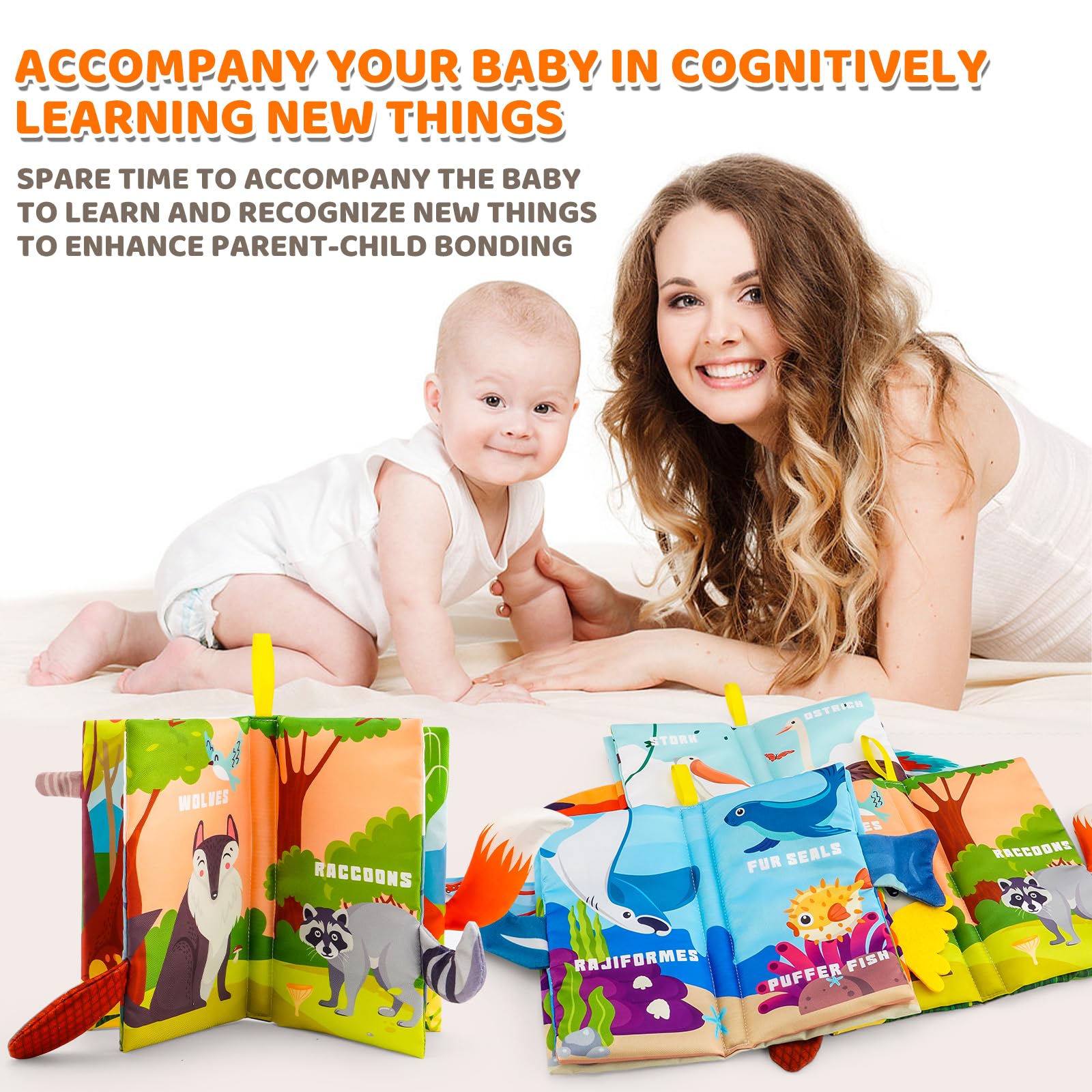 3PCS Soft Baby Bath Books - Crinkly Sensory Toys for 0-18 Months, Perfect for Tummy Time & Stroller Play
