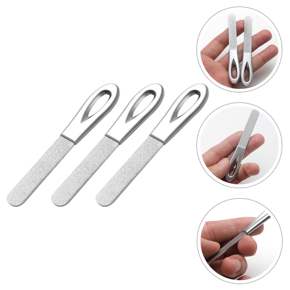 3-Piece Professional Nail File Set - Metal Manicure Tools with Nail Buffer, Polisher & Cuticle File - Durable Zinc Alloy Hand & Foot Care Kit for Salon & Home Use - Perfect for Manicures, Pedicures & Nail Art