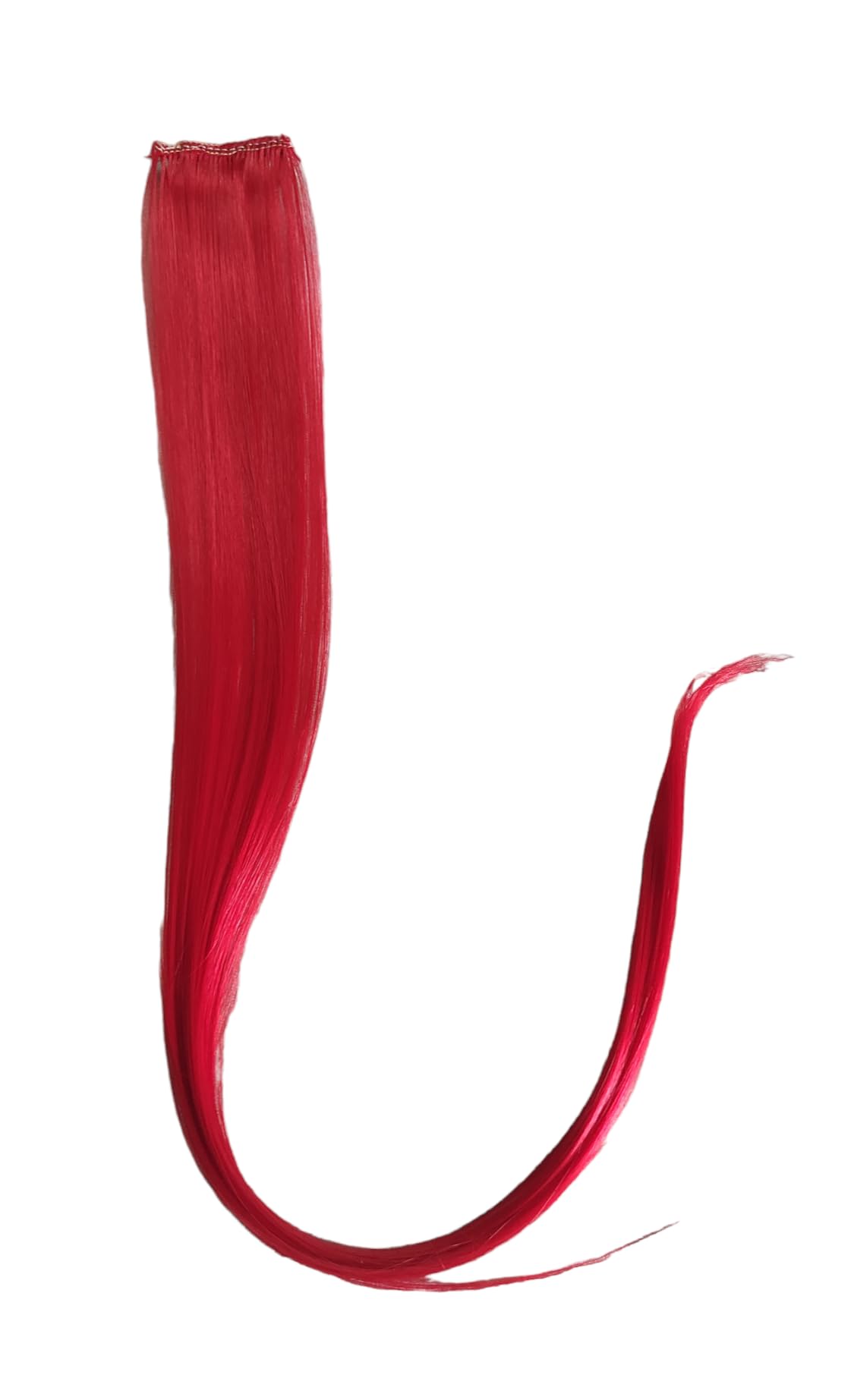 Delightful Wears 19-Inch Streak Hair Colored Extensions & Highlighters for Women & Girls - Set of 2 (Red) | Clip-In Hair Extensions for Party, Cosplay & Daily Styling