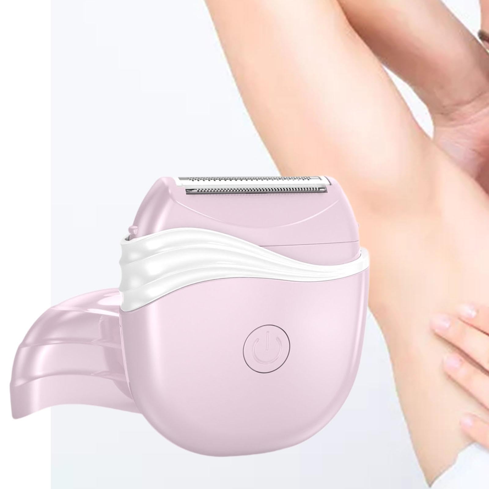 Best Women's Electric Shaver - Compact & Rechargeable Bikini Trimmer for Sensitive Areas, Underarms, Legs & Body Hair Removal - Portable Pink Shaver for Travel & Home Use