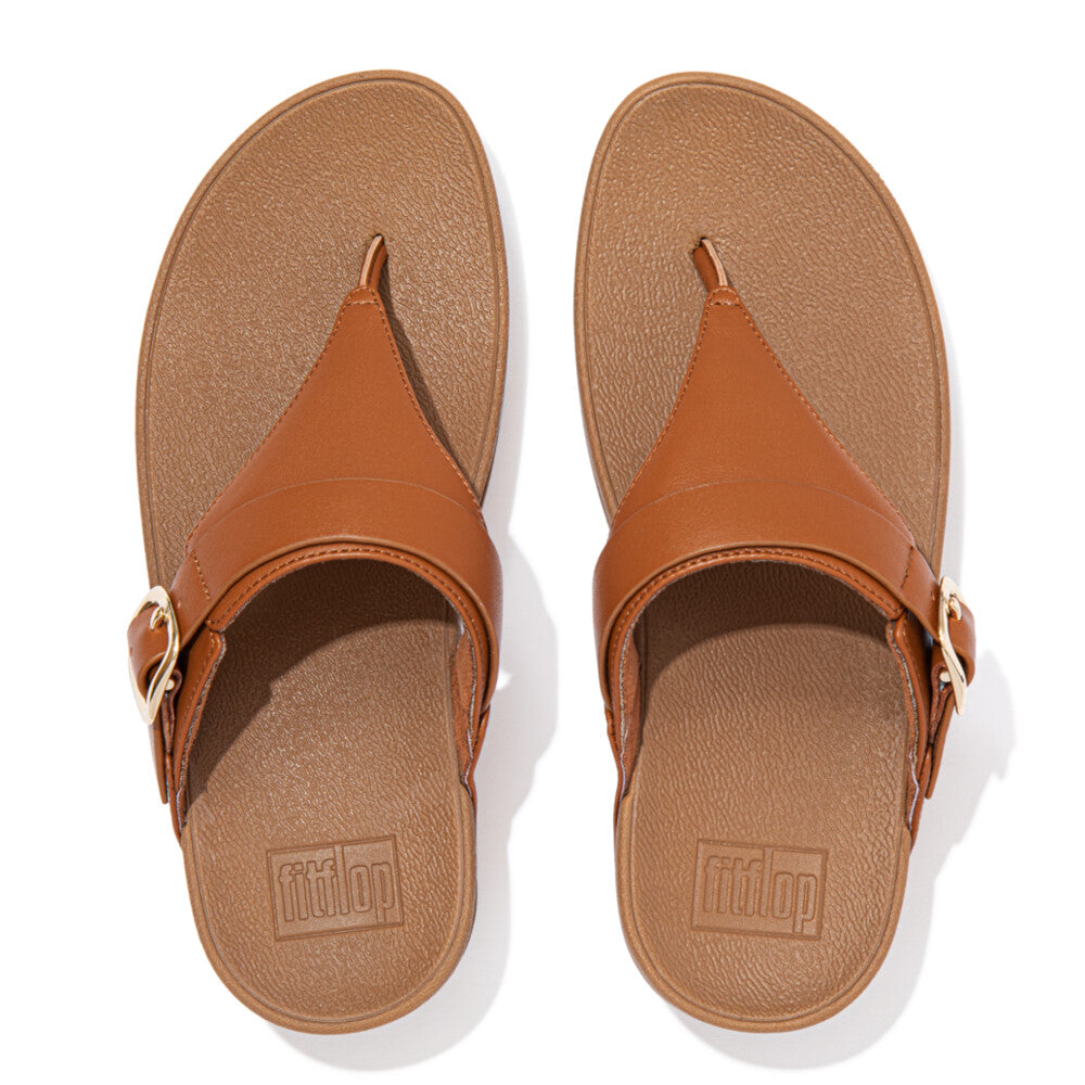 FitFlop Lulu Adjustable Leather Sandals for Women - Light Tan Comfortable Walking Shoes - Perfect for Beach, Travel & Everyday Wear