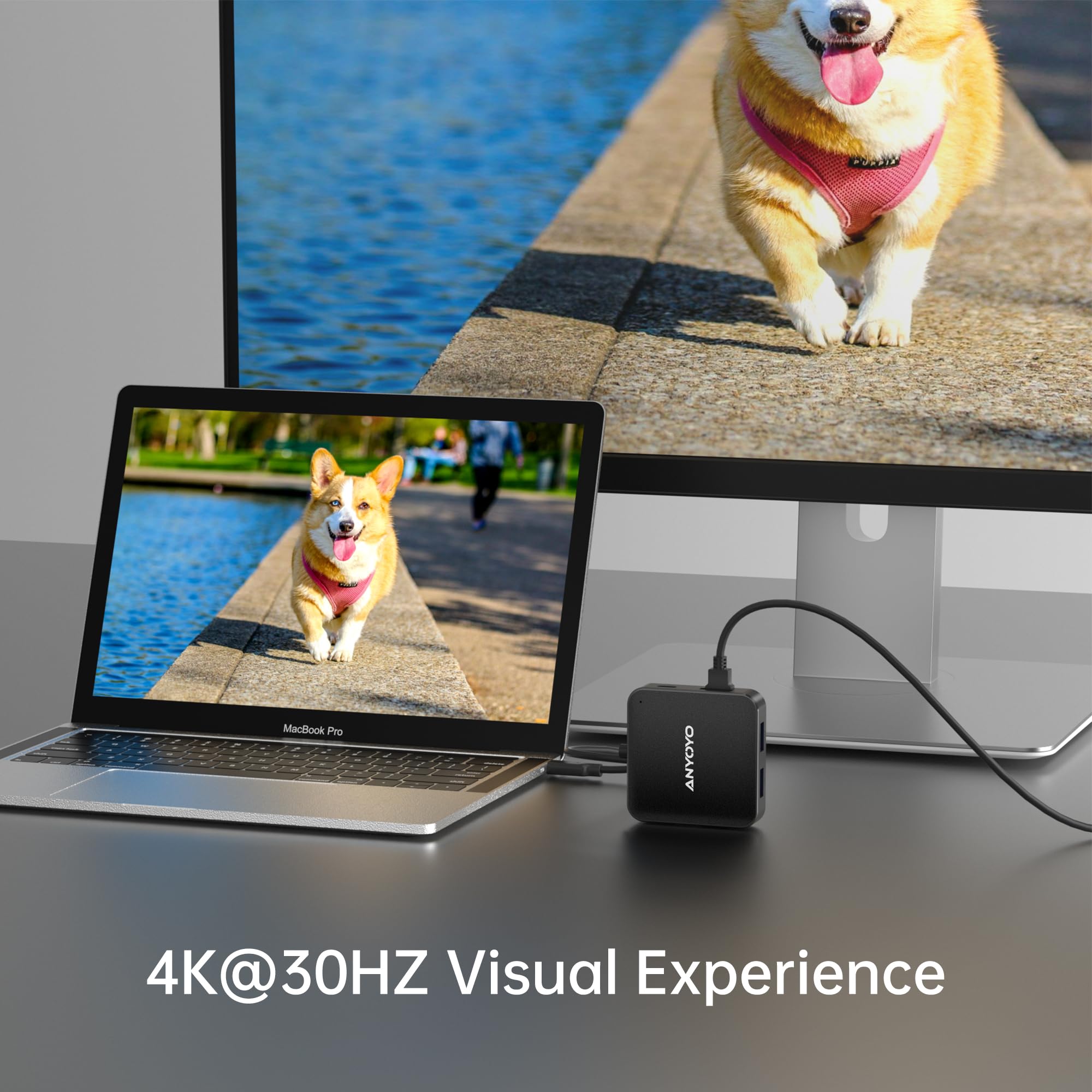 7-in-1 USB C Hub Multiport Adapter with HDMI 4K, 2 USB 3.0 Ports, SD/TF Card Reader & 100W PD Charging - Compatible with MacBook Pro/Air, Dell, HP Laptops & USB C Devices - Perfect for Home Office, Travel & Conference Presentations