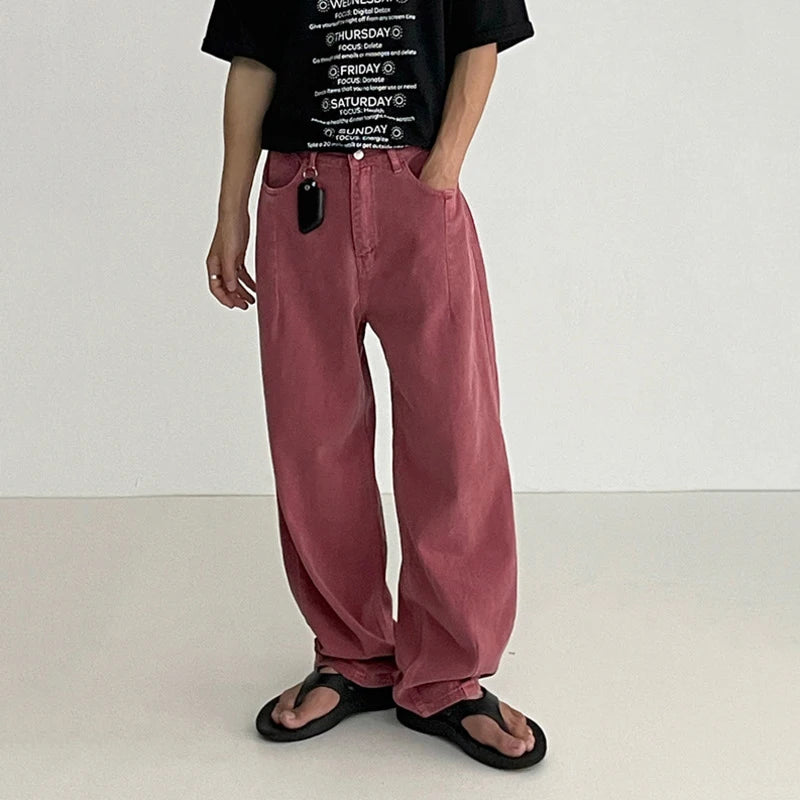 Vintage American Style Men's Wide Leg Jeans - Casual Loose Straight Denim Pants for Men | Trendy Fashion for Everyday Wear, Street Style & Retro Outfits