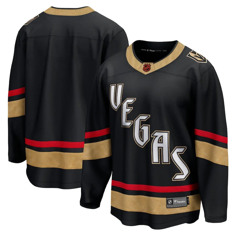 Vegas Golden Knights Men's Black Reverse Retro 2.0 Breakaway Hockey Jersey - Official Fanatics Branded NHL Player Jersey for Games, Parties & Fan Events