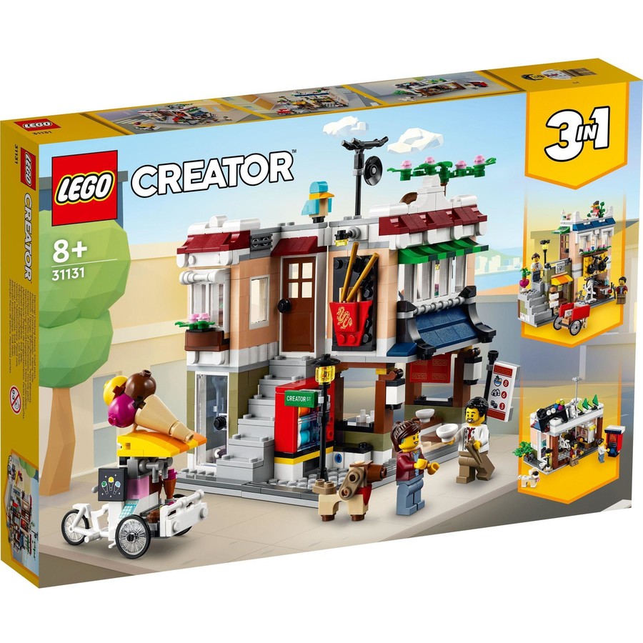LEGO CREATOR Downtown Noodle Shop Building Set (31131) - Modular Asian Street Food Restaurant Toy for Adults & Kids - Perfect for City Displays & Creative Play
