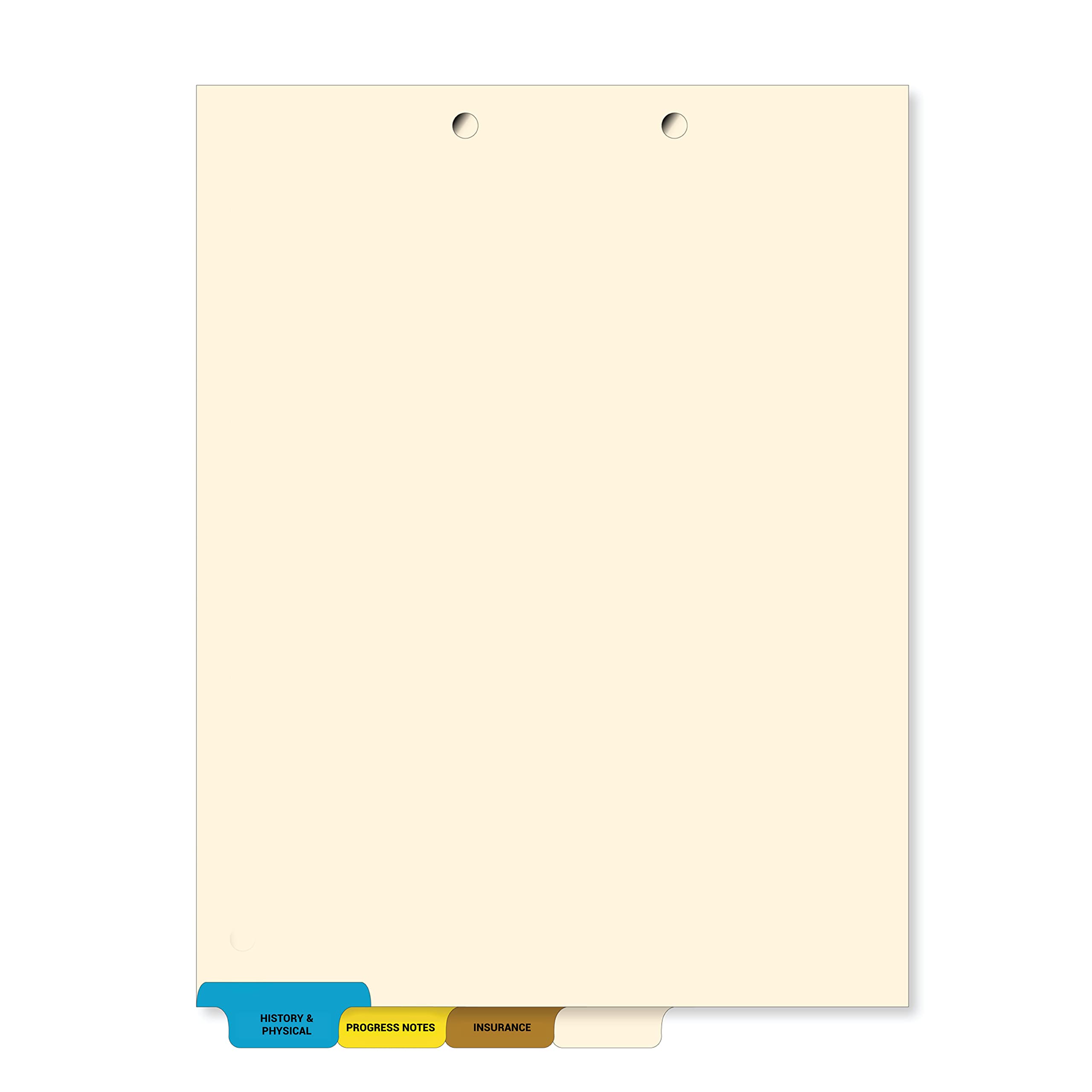 Stock Medical Chart Dividers - 100 Sets of 4 Popular Healthcare Index Tabs, 8.5