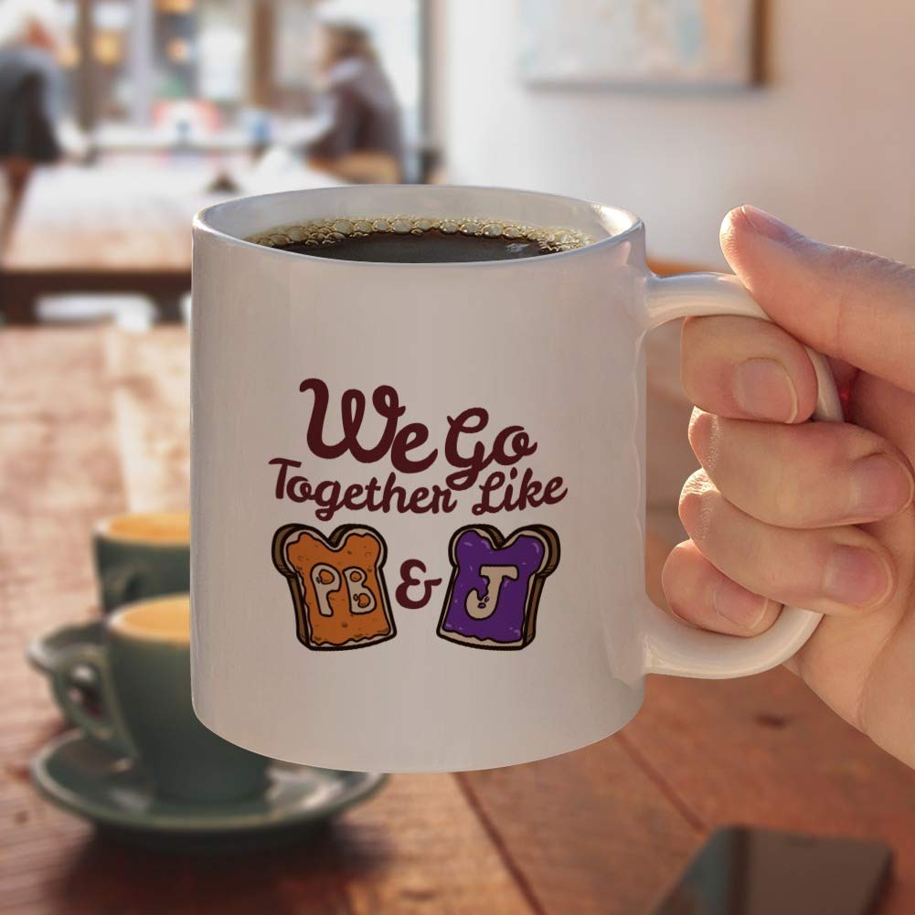 PB&J Best Friends Ceramic Coffee Mug - 11oz White Novelty Gift for Coffee, Tea & Hot Drinks - Perfect for Office, Home & Gifts