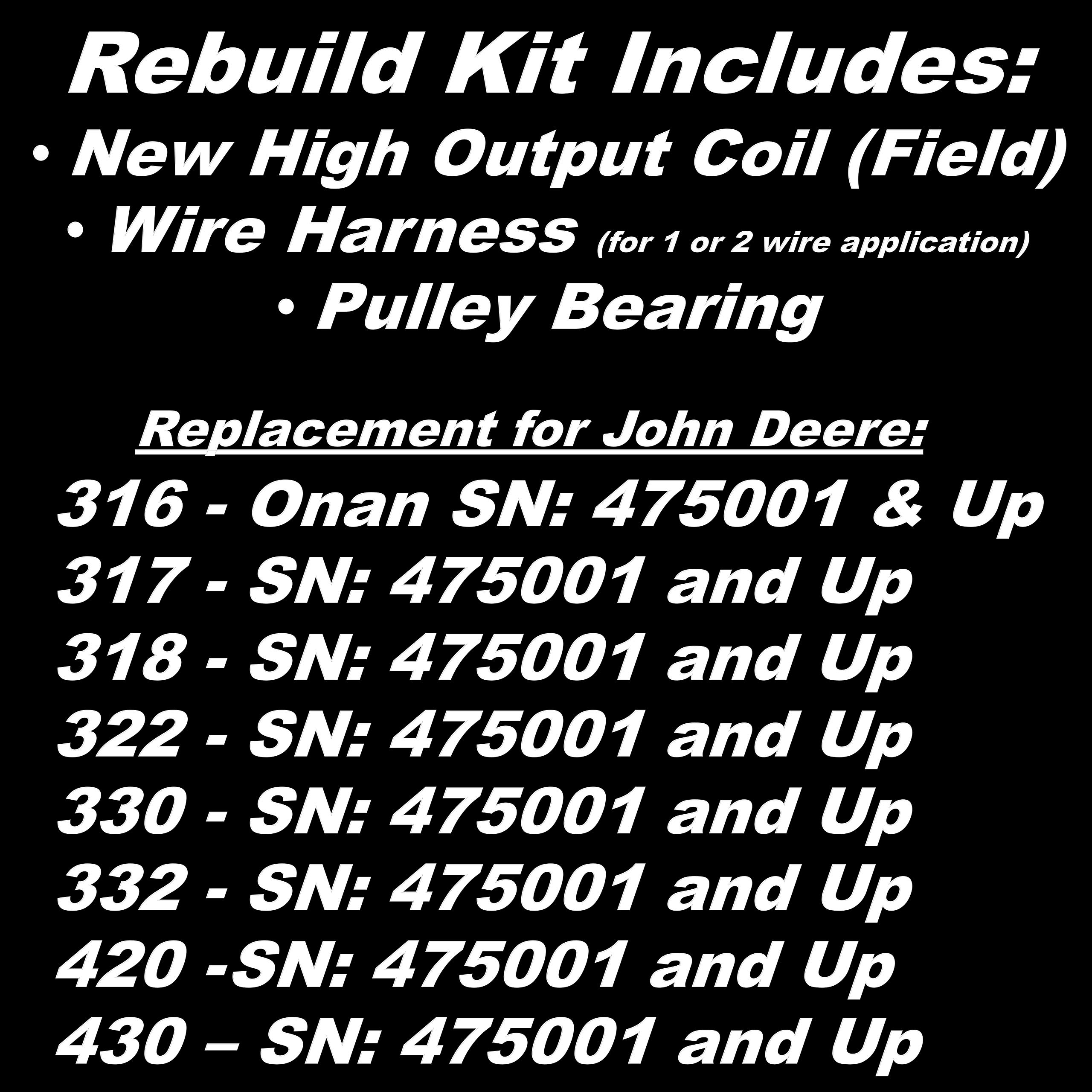 John Deere AM104238 HD Switch PTO Blade Clutch Rebuild Kit with Output Coil, Pulley Bearing & Wire Harness - Compatible with Lawn Tractors & Mowers for Smooth Power Transmission