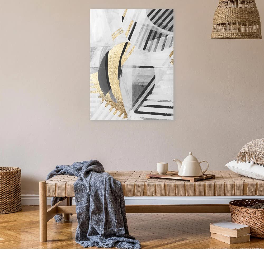 Eva Watts Neutral Wave Lengths Canvas Wall Art - Modern Abstract Painting for Living Room, Bedroom, Office & More - Ready to Hang 42x56 Inches - Perfect for Home Decor, Gifts & Interior Design