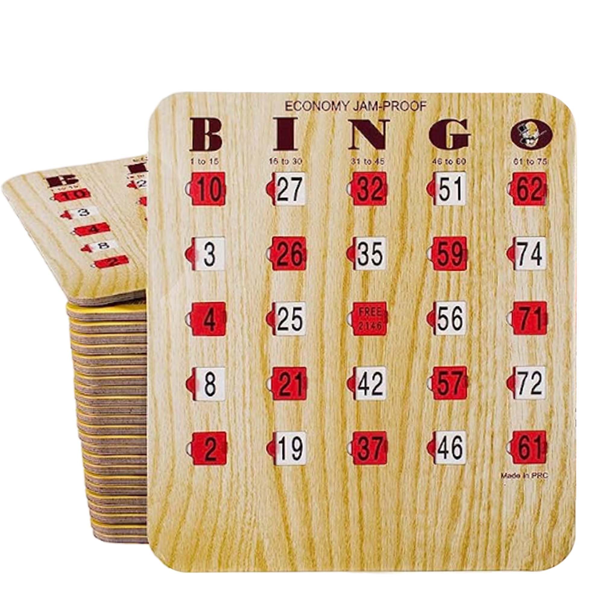 MR CHIPS Jam-Proof Fingertip Slide Bingo Cards with Sliding Windows - 200 Pack in Tan Style for Bingo Games, Casino Nights & Family Game Nights