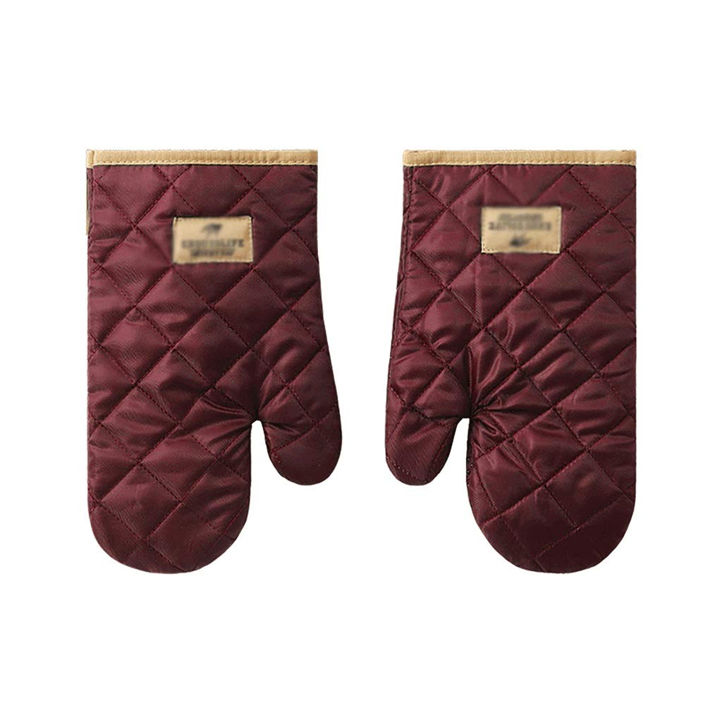 Heat Resistant Cotton Oven Mitts & Linen Potholders Set - Non-Slip Microwave Baking BBQ Gloves for Safe Cooking, Grilling & Kitchen Use