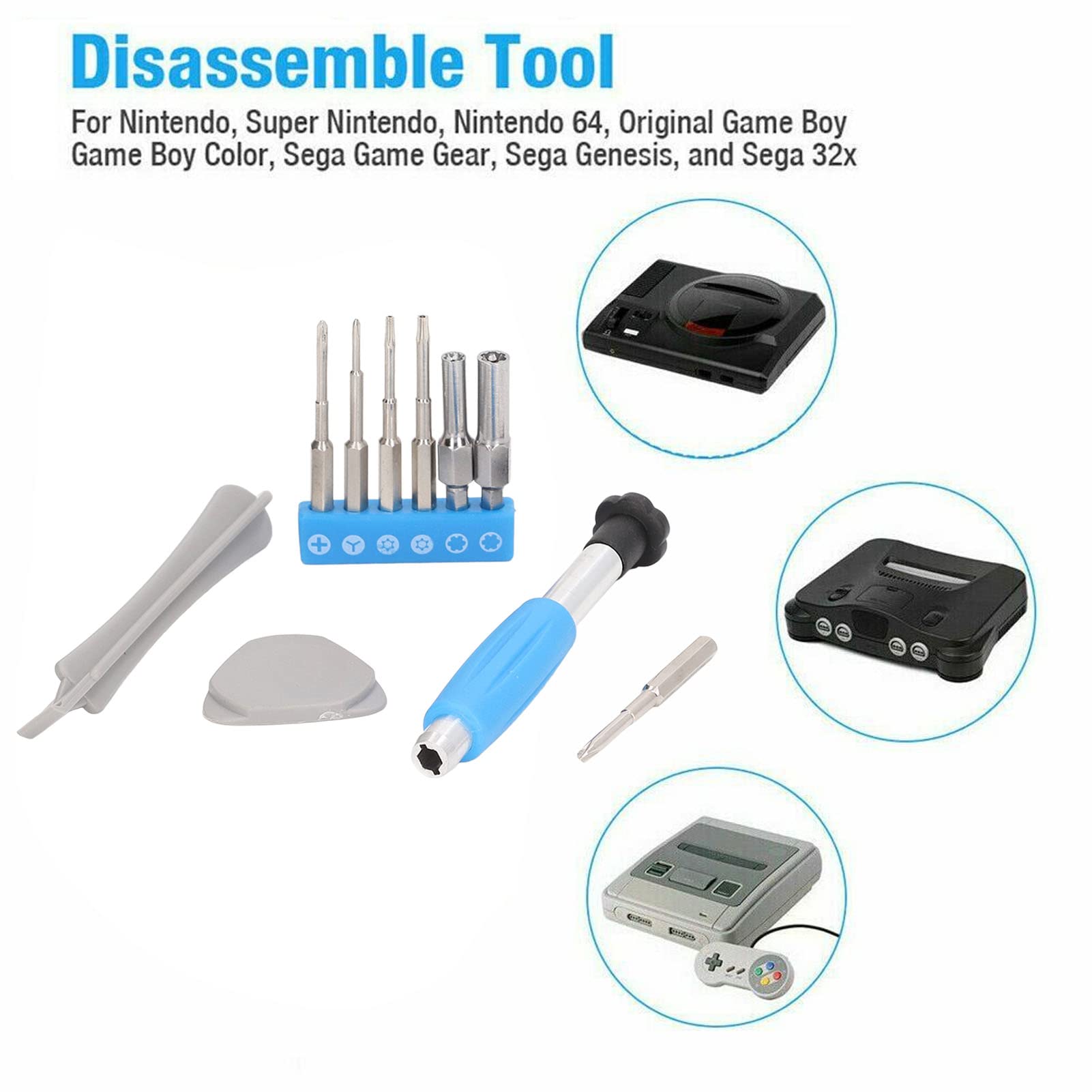 Professional Screwdriver Repair Tool Kit for Nintendo Switch, SNES, N64, NES & Wii - Triwing & Security Bits Included - Perfect for Console Repairs & DIY Maintenance
