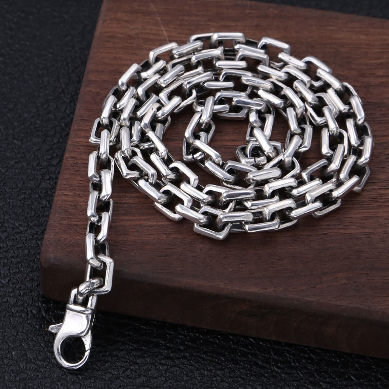 Beydodo 925 Sterling Silver Men's Cable Chain Necklace - 7mm Width, 20-30 Inch Adjustable Punk Style Necklace for Men | Perfect for Gifts, Casual Wear, and Rock Fashion
