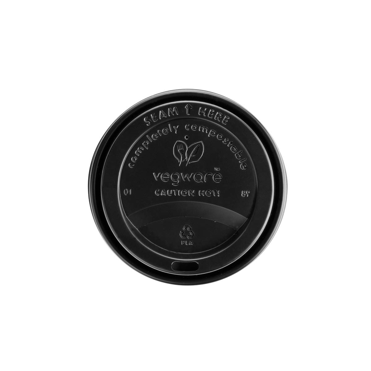 Eco-Friendly Compostable 89-Series CPLA Hot Cup Lids - Plant-Based, Black (1000 Count) - Perfect for Coffee Shops, Takeout Restaurants & Sustainable Events