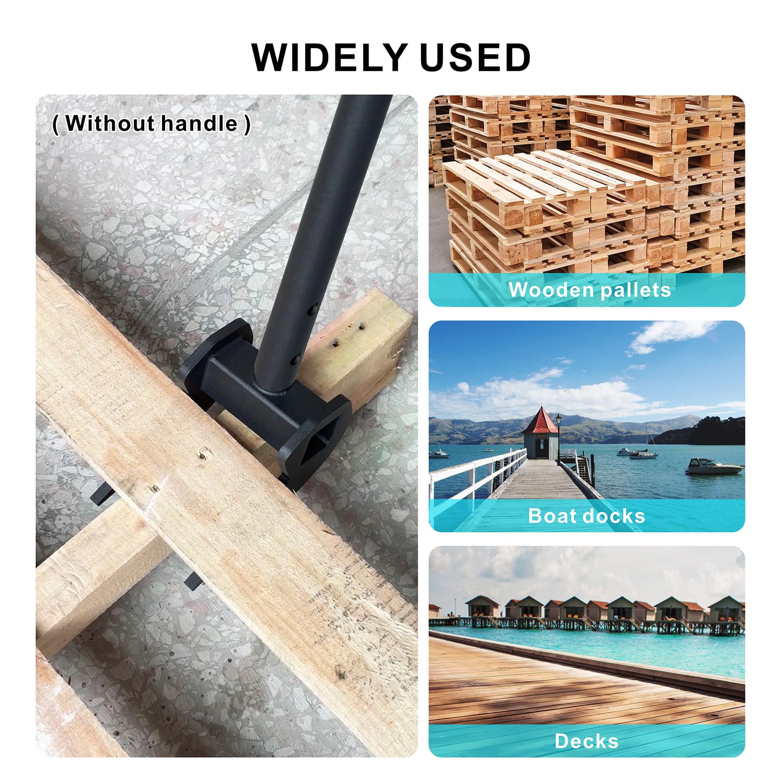 1PCS Heavy Duty Pallet Buster Tool - Wooden Pallet Breaker & Deck Board Puller for Efficient Pallet Disassembly | Durable Black Pallet Removal Tool for Warehouse, Construction & DIY Projects
