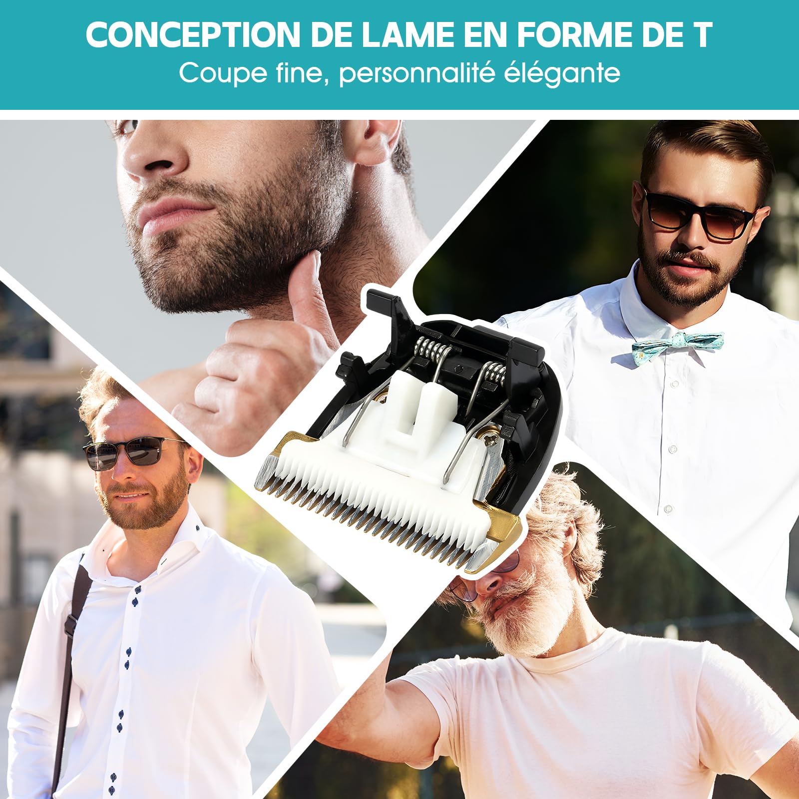 Professional 24-Tooth Ceramic Hair Clipper Replacement Head - Barber Grade Hair Cutting Blade for Home & Salon Use - Perfect for Fades, Buzz Cuts & Beard Trimming