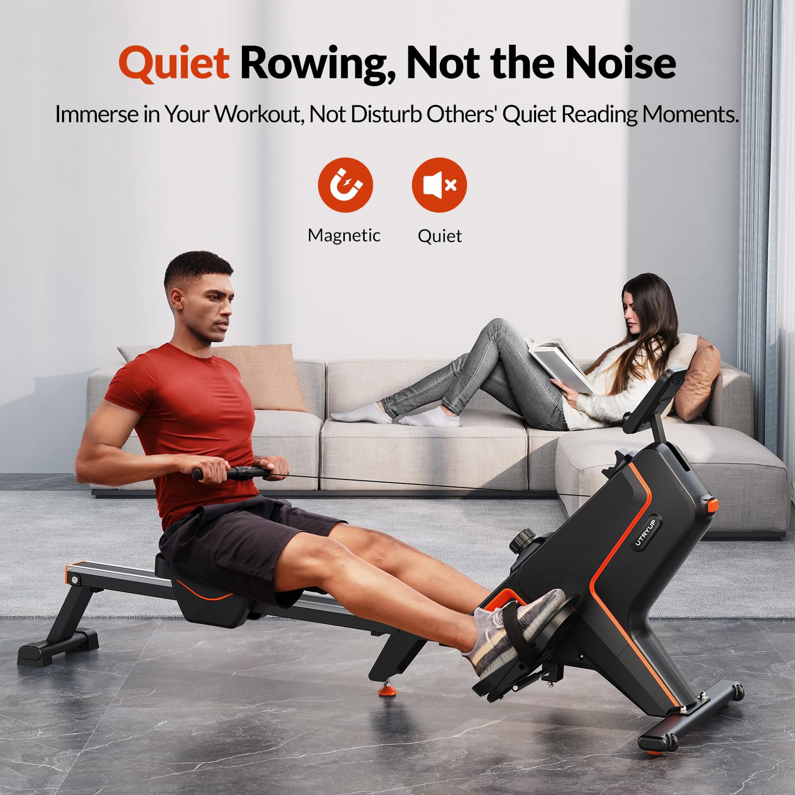 Premium Magnetic & Water Rowing Machine for Home Gym - 16-Level Quiet Resistance, Foldable Design, 350 LB Capacity with Bluetooth Connectivity & Fitness App Support - Perfect for Small Spaces & Full-Body Workouts
