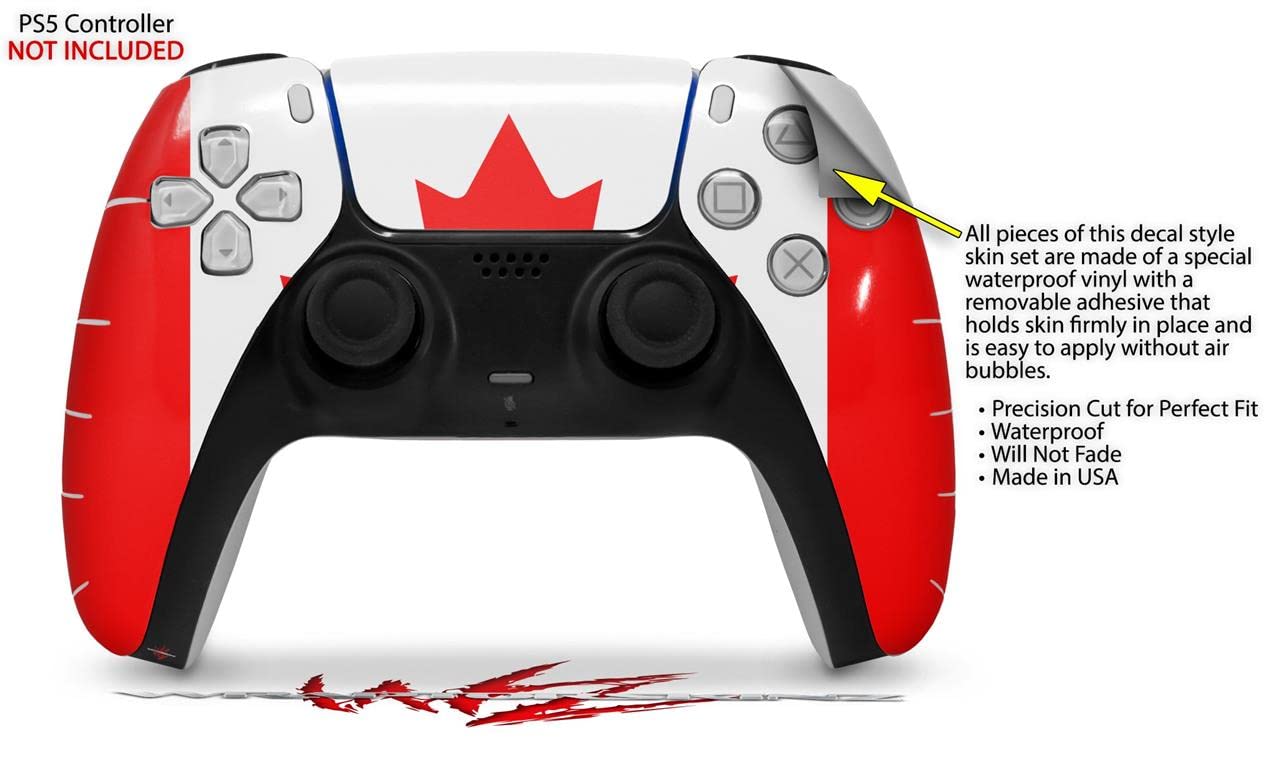 Sony PS5 DualSense Skin Wrap - Canada Flag Design for Gaming Enthusiasts