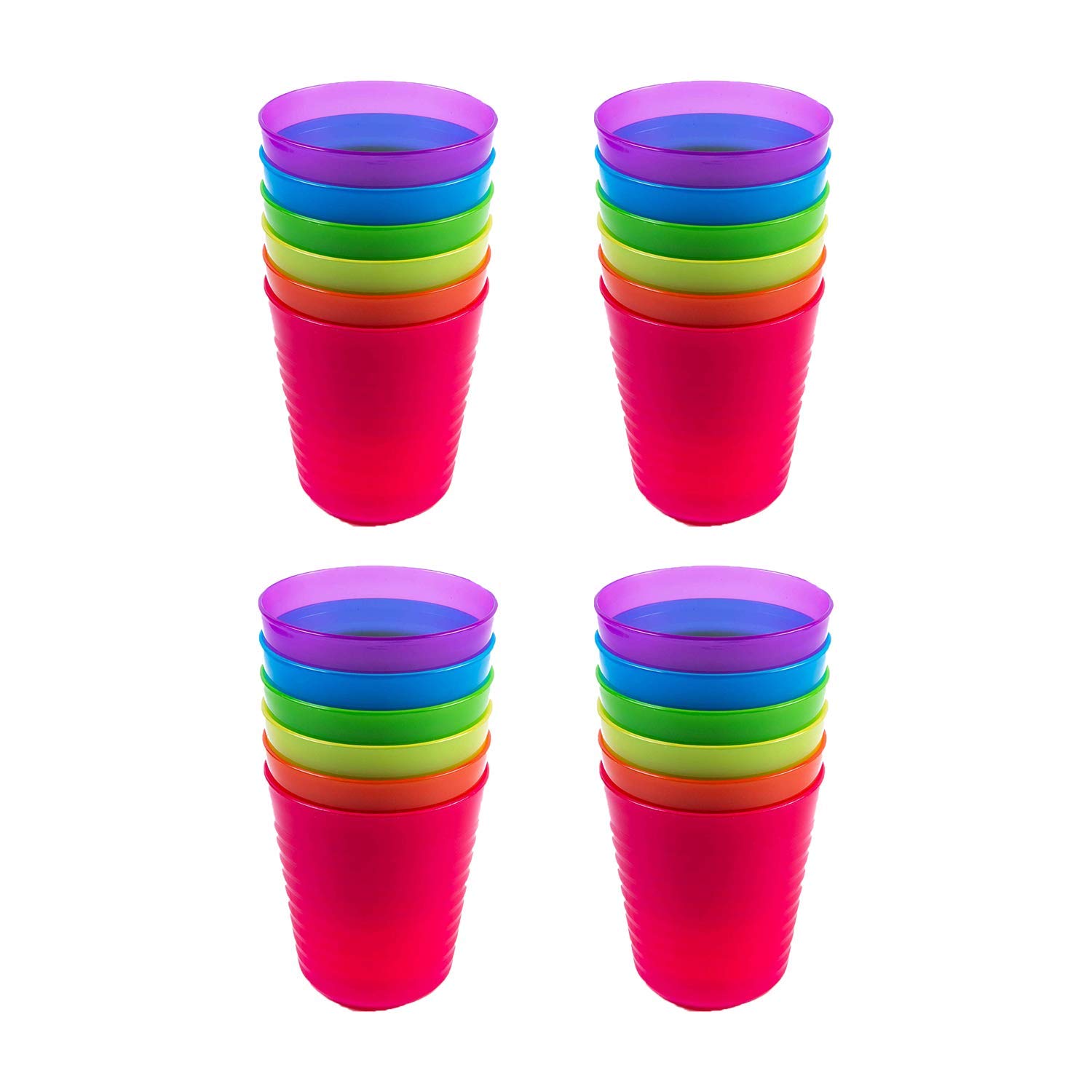 Colorful Insulated Tumblers - 24-Pack (Purple, Pink, Orange, Yellow, Green, Blue) for Parties, Picnics & Outdoor Events
