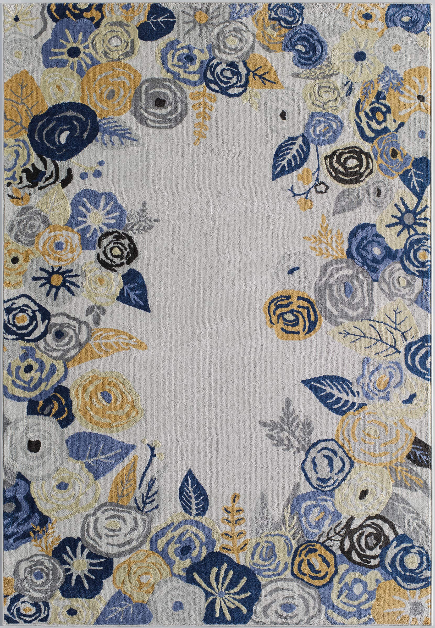 Rugs America 8'x10' Ivory & Multi Blooms Transitional Area Rug - Royal Blossom Golden Ivory VA35D | Perfect for Living Room, Bedroom & Dining Room Decor