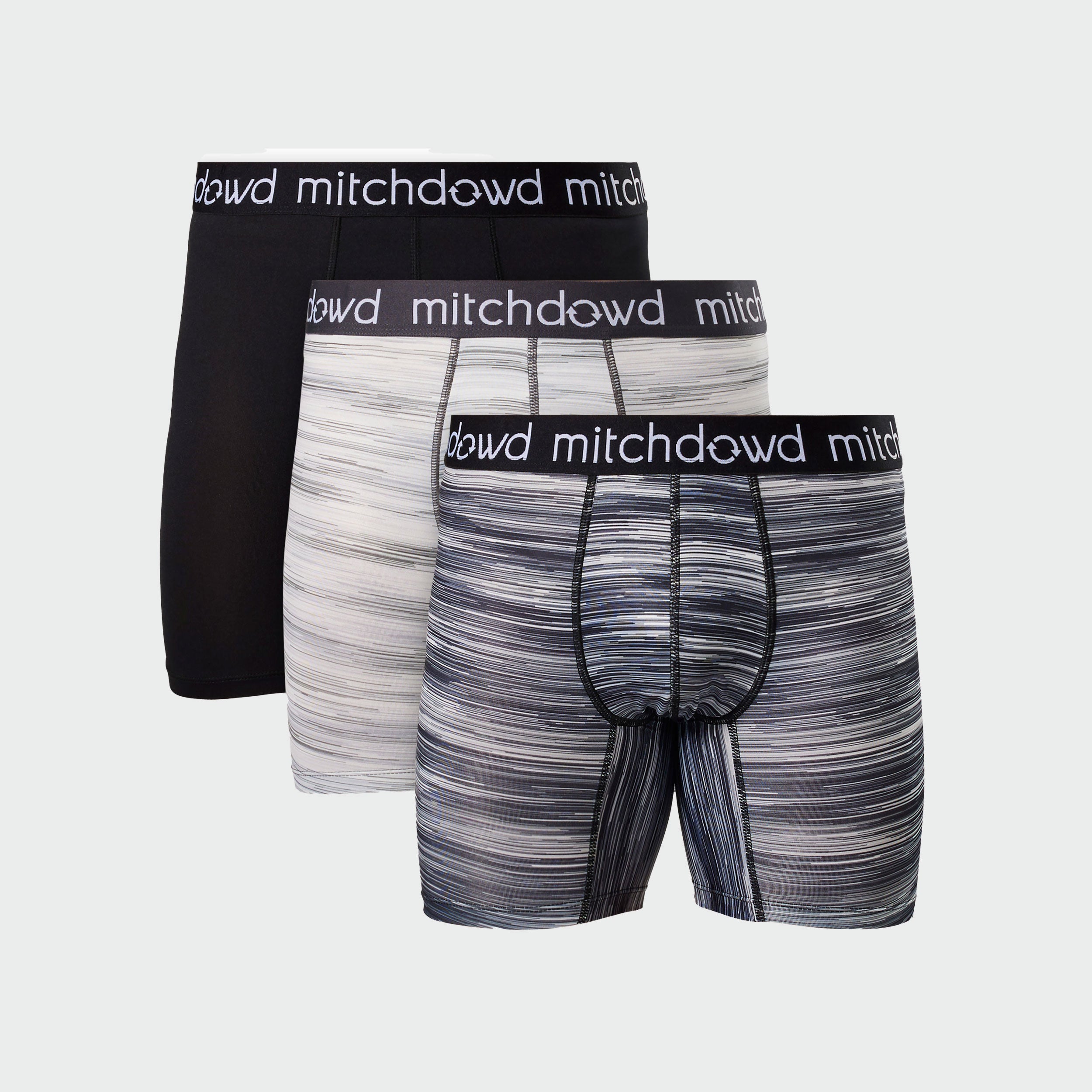 Men's Eco-Friendly Micro Recycled Repreve® Comfort Trunk 3-Pack (Black & White) - Soft Breathable Underwear for Everyday Wear & Travel