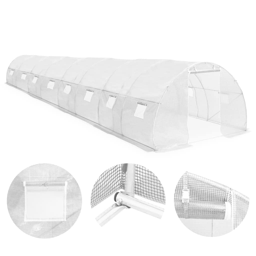 Large Heavy Duty Walk-in Greenhouse for Outdoor Gardens & Backyards - 387.5ft² Steel Frame Tunnel Greenhouse (472.4