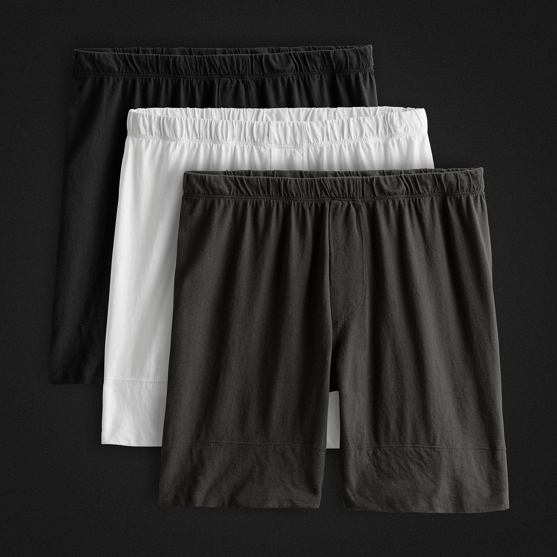 Classic Cotton Boxer Shorts 3-Pack - Black, White & Carbon | Comfortable Men's Underwear for Everyday Wear & Lounge