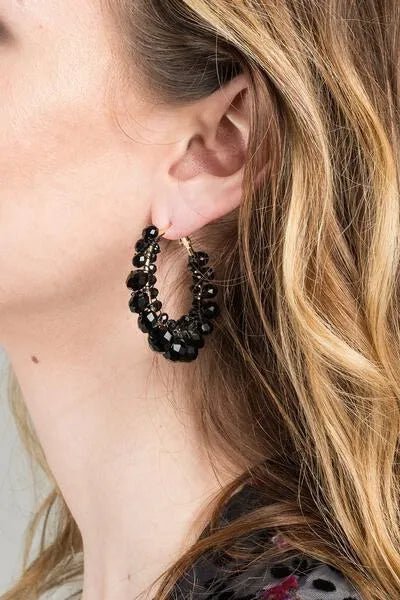 Stylish Multi Beaded Hoop Earrings for Women - Trendy Boho Dangle Earrings for Party, Wedding & Everyday Wear
