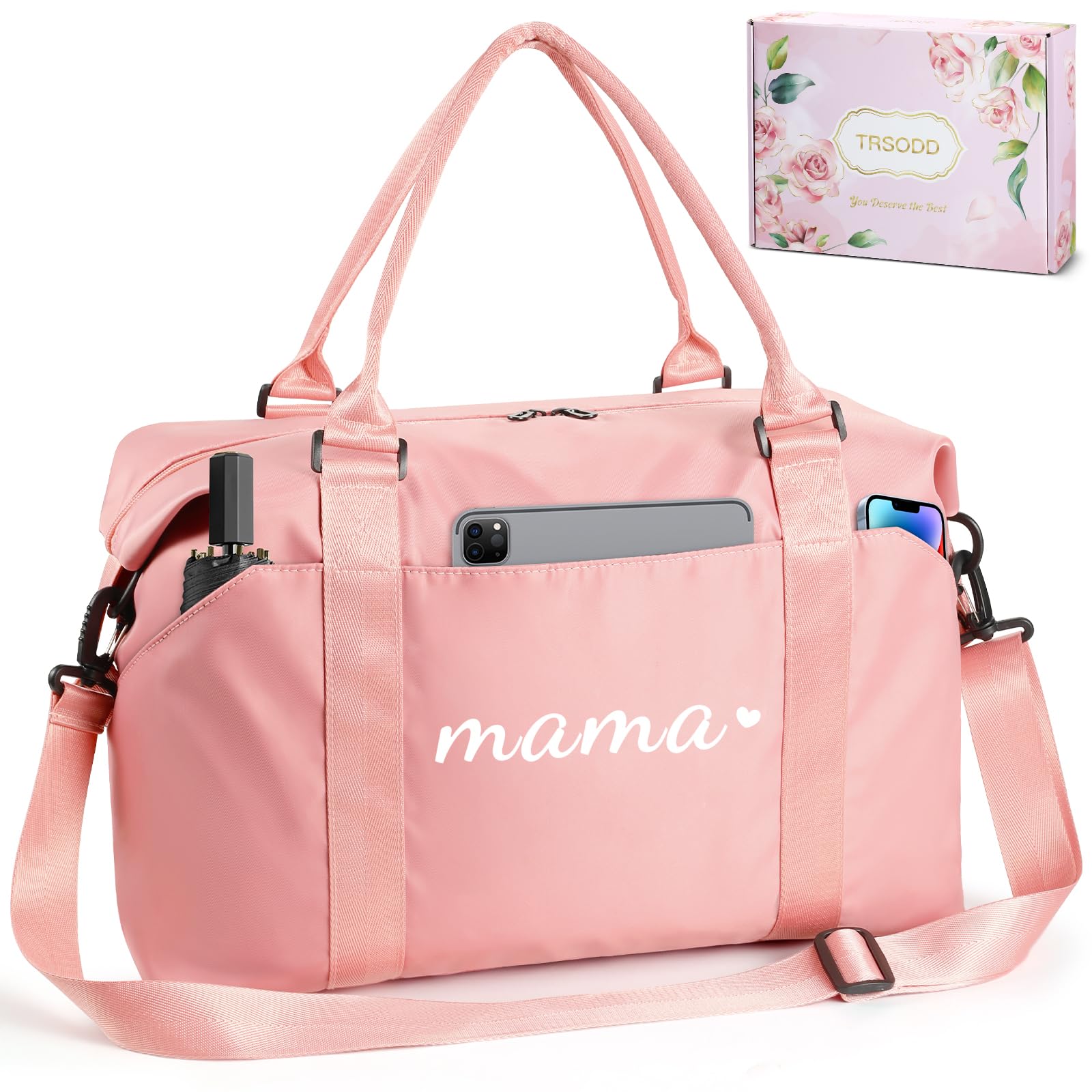 **Pink Waterproof Travel Duffle Bag for Women - Perfect Mother's Day Gift from Daughter or Son, Birthday Present for Mom, Weekender Overnight Bag - Ideal for Travel, Gym, Beach & Weekend Getaways**