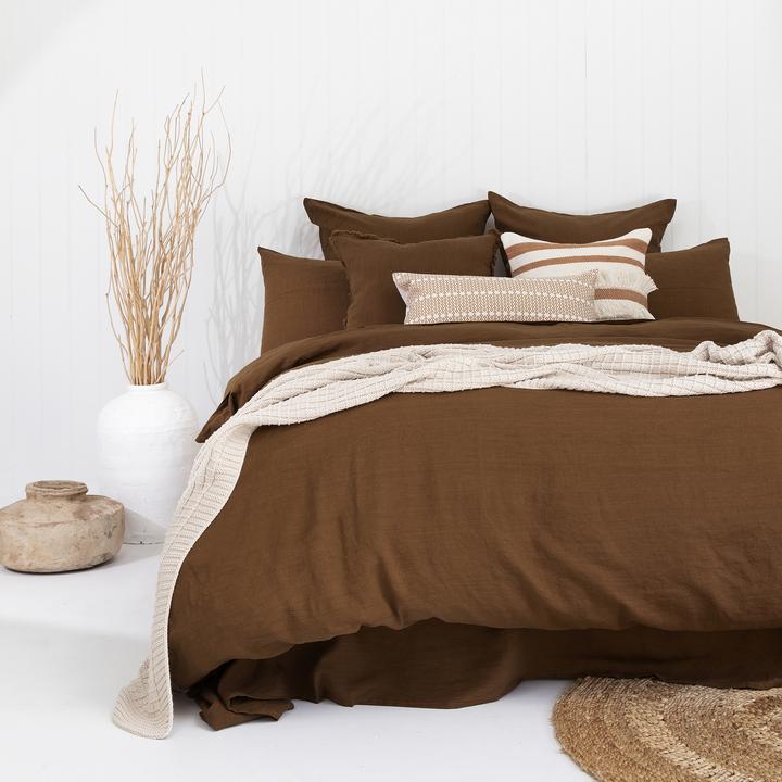 Bambury Hazel French Linen Quilt Cover Set - King Size Bedding Set with Pillowcases - Breathable & Luxurious Linen Duvet Cover for All Seasons - Perfect for Master Bedroom, Guest Room & Vacation Homes