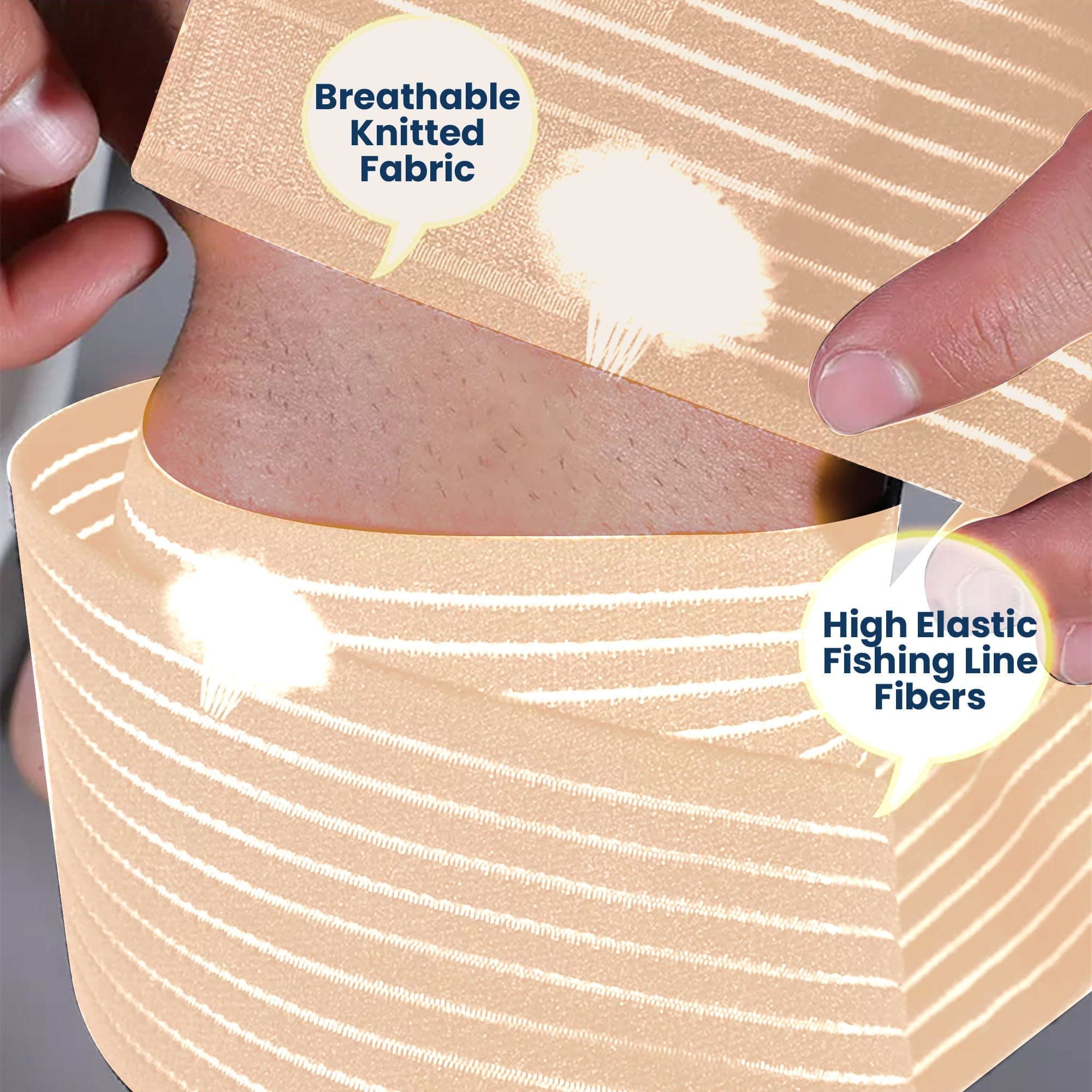 Dr Trust USA Elastic Compression Bandage Tape (1 Pair) 338 Free Size - Breathable Support for Sprains, Sports Injuries & Post-Surgery Recovery - Ideal for Athletes, Active Lifestyles & Medical Use