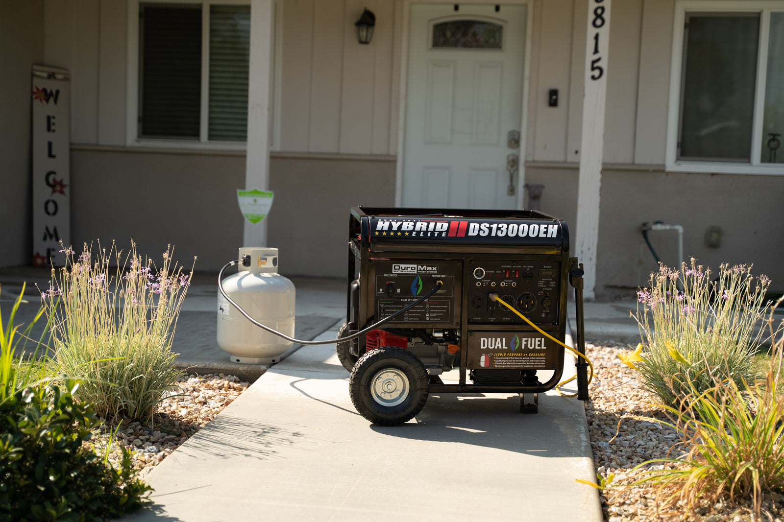 13,000W Dual Fuel Portable Generator - Gas & Propane Powered - Reliable Backup Power for Home, Camping & Emergency Use
