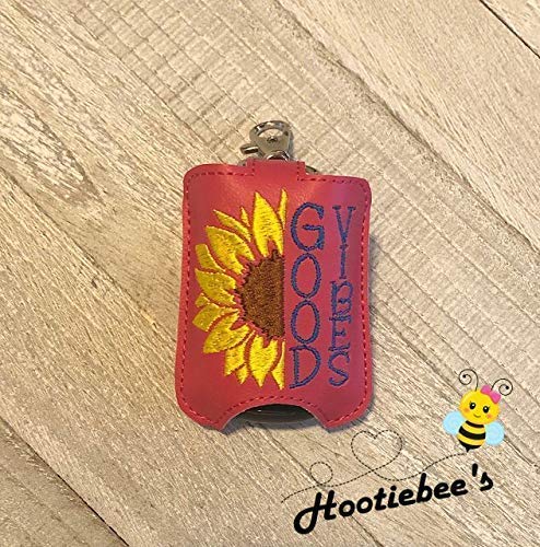 Sunflower Hand Sanitizer Holder & Lip Balm Holder - Cute Floral Sanitizer Clip for Purse, Keychain, Backpack - Perfect for School, Office, Travel, Gym